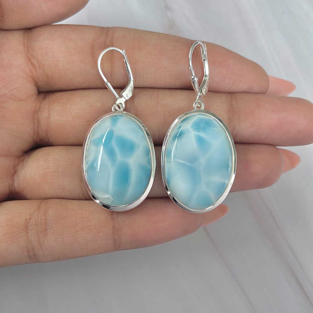 Larimar Earring-(LAR-E-255.)