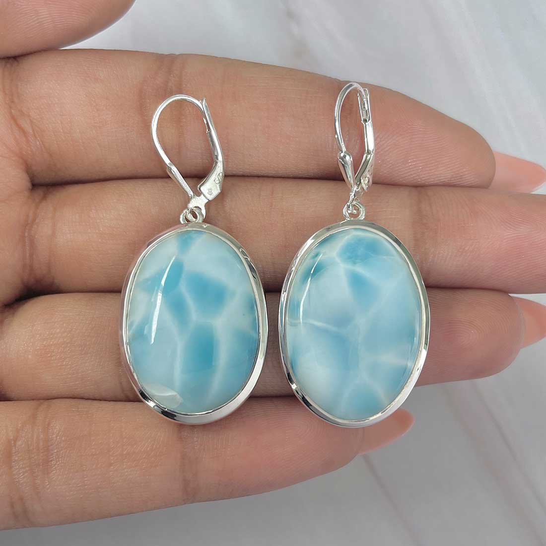Larimar Earring-(LAR-E-255.)