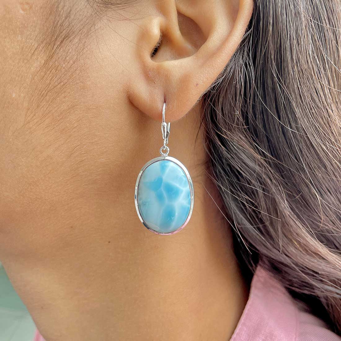 Larimar Earring-(LAR-E-255.)