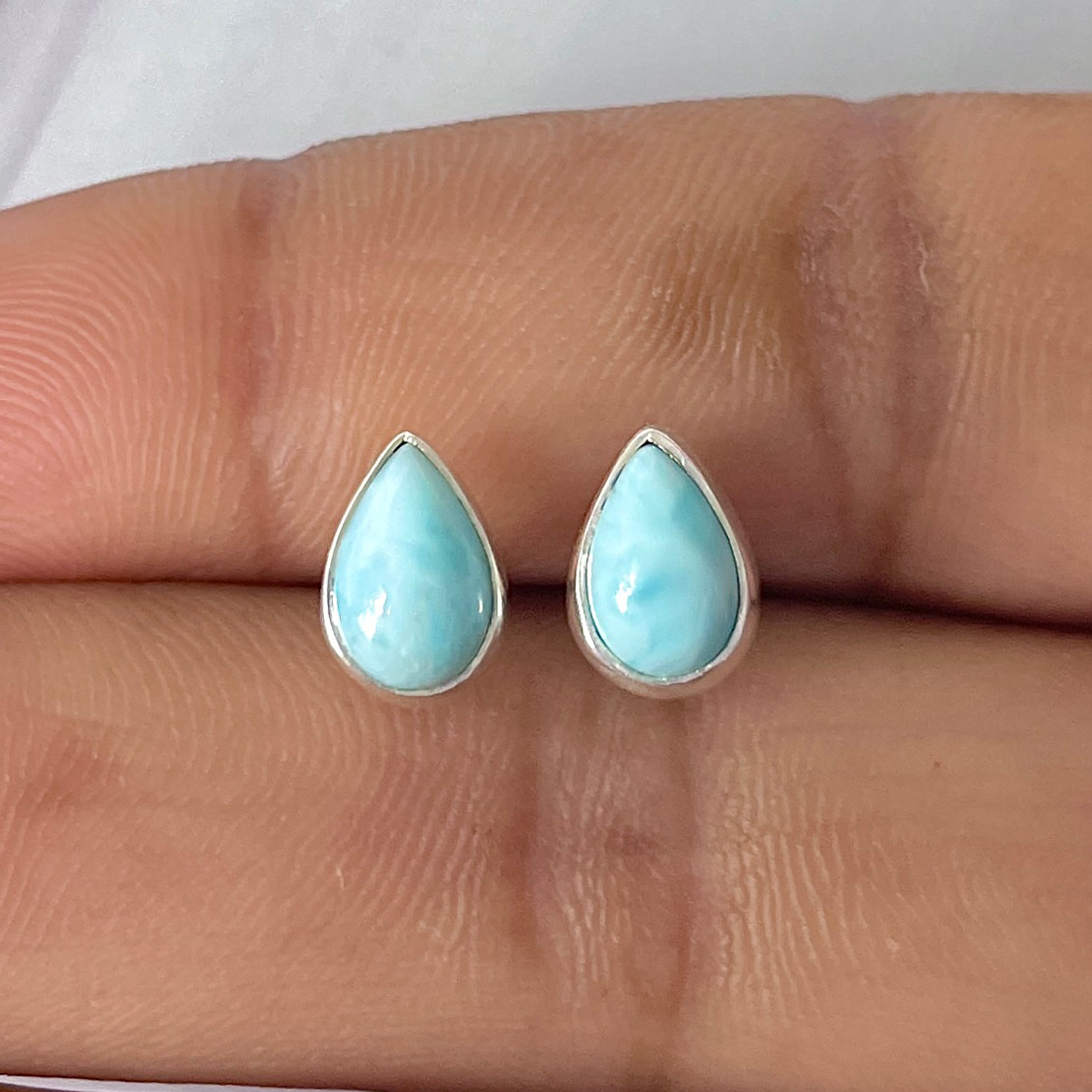 Larimar Stud Earring-(LAR-E-2550.)