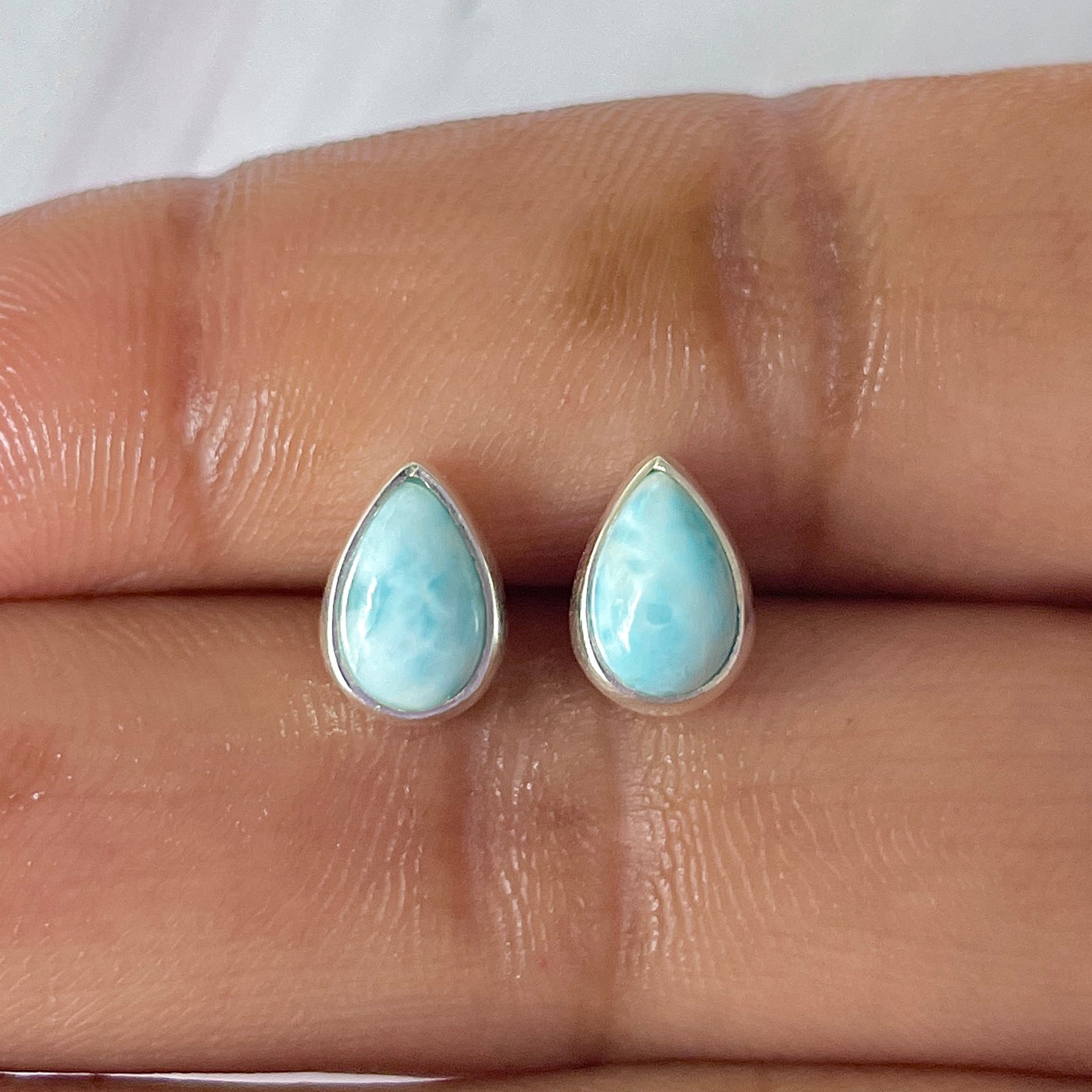 Larimar Stud Earring-(LAR-E-2551.)