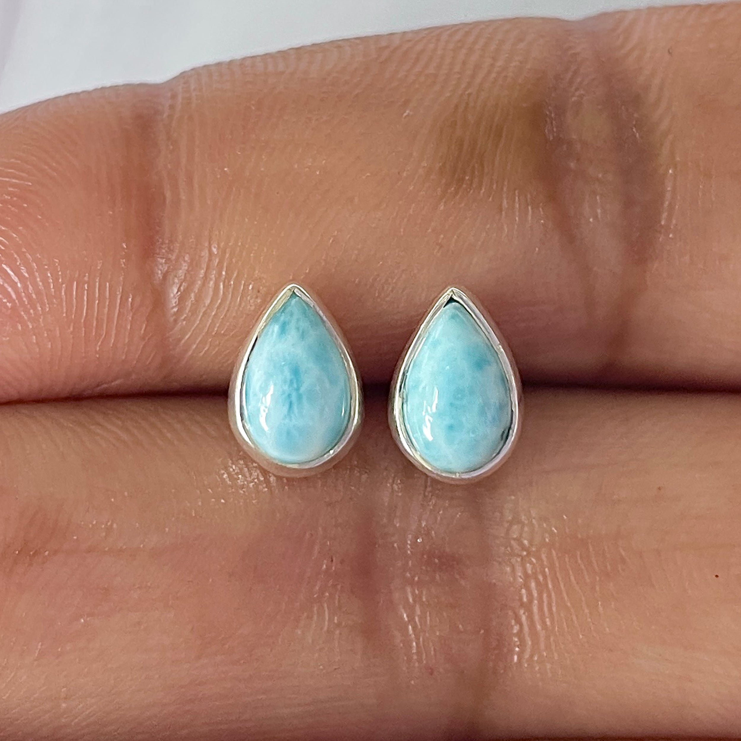 Larimar Stud Earring-(LAR-E-2552.)