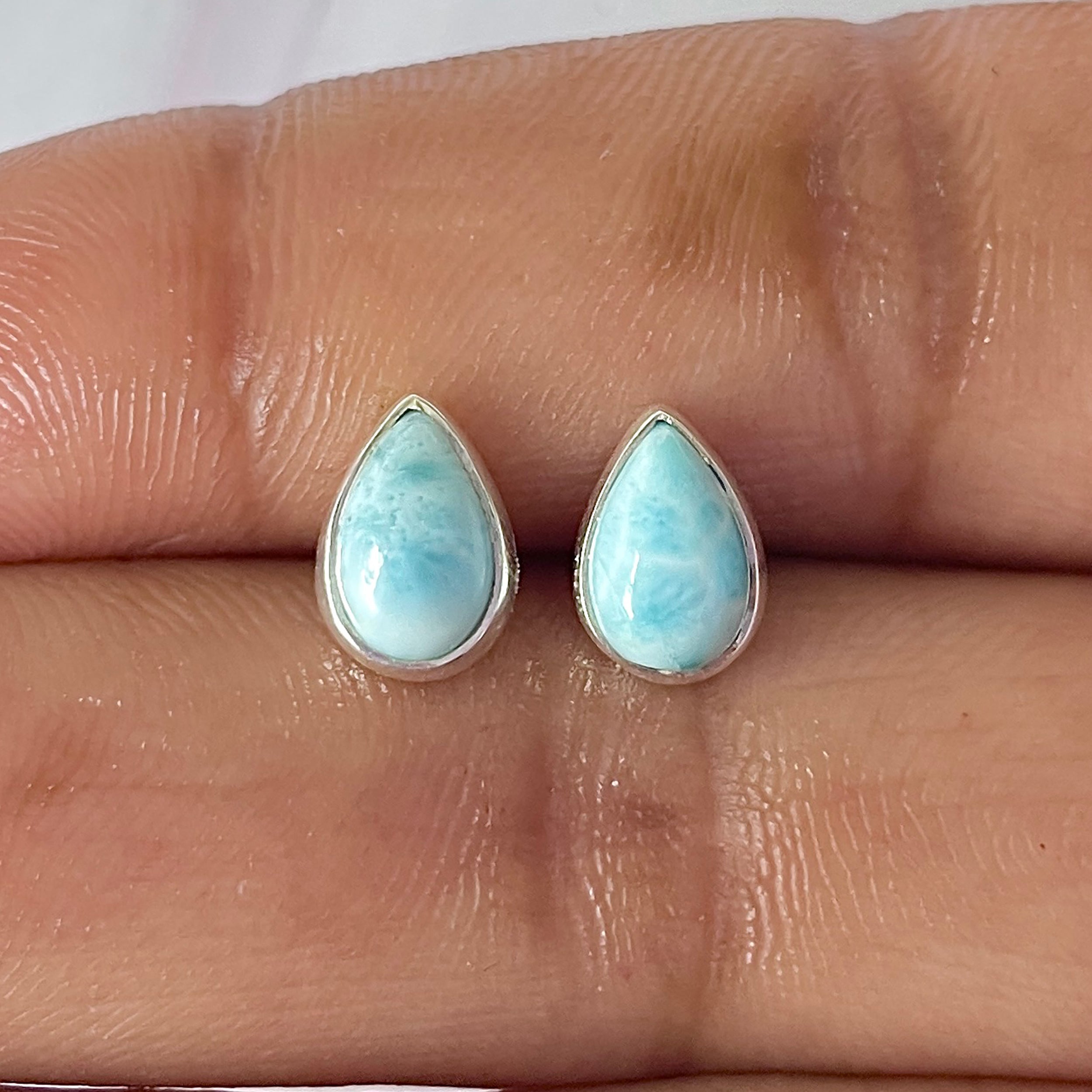 Larimar Stud Earring-(LAR-E-2553.)