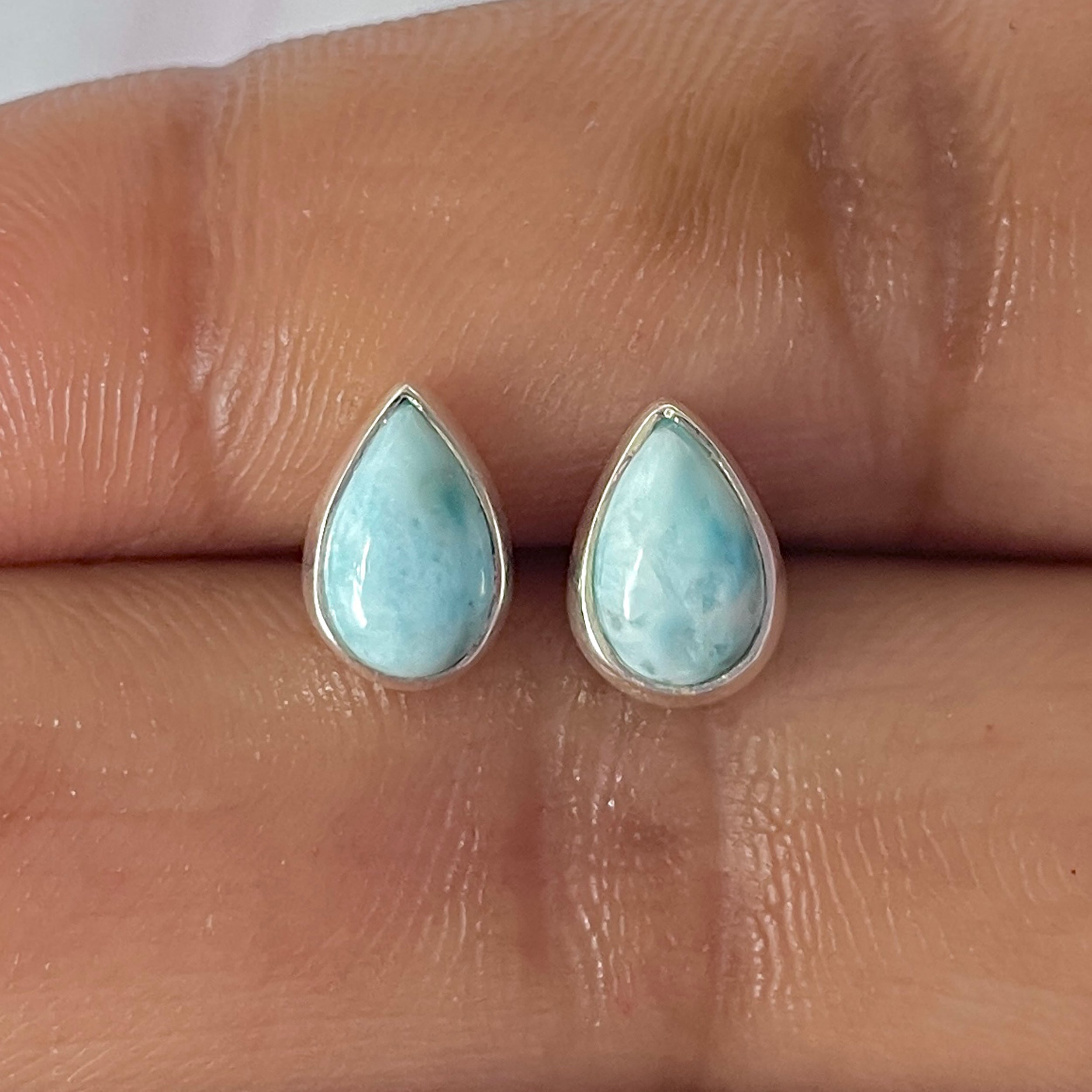 Larimar Stud Earring-(LAR-E-2554.)