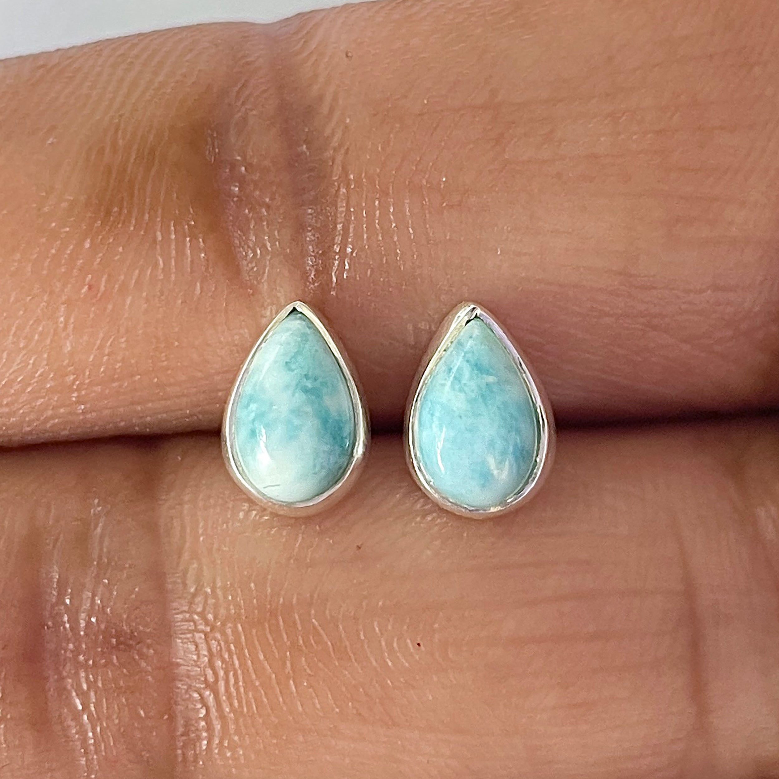 Larimar Stud Earring-(LAR-E-2555.)