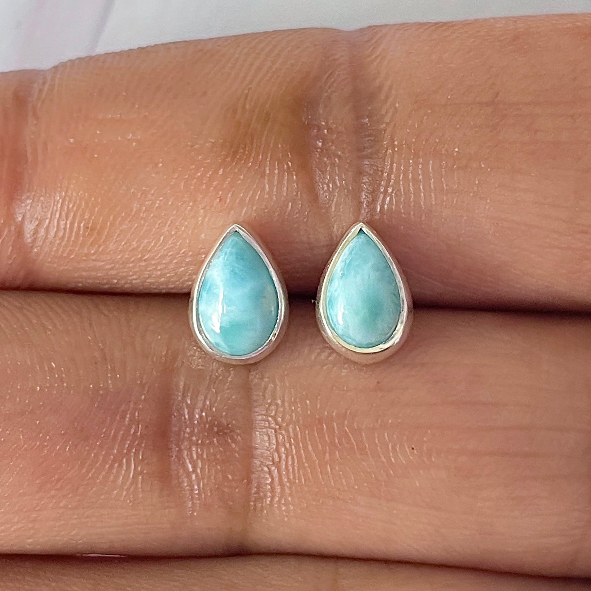 Larimar Stud Earring-(LAR-E-2558.)
