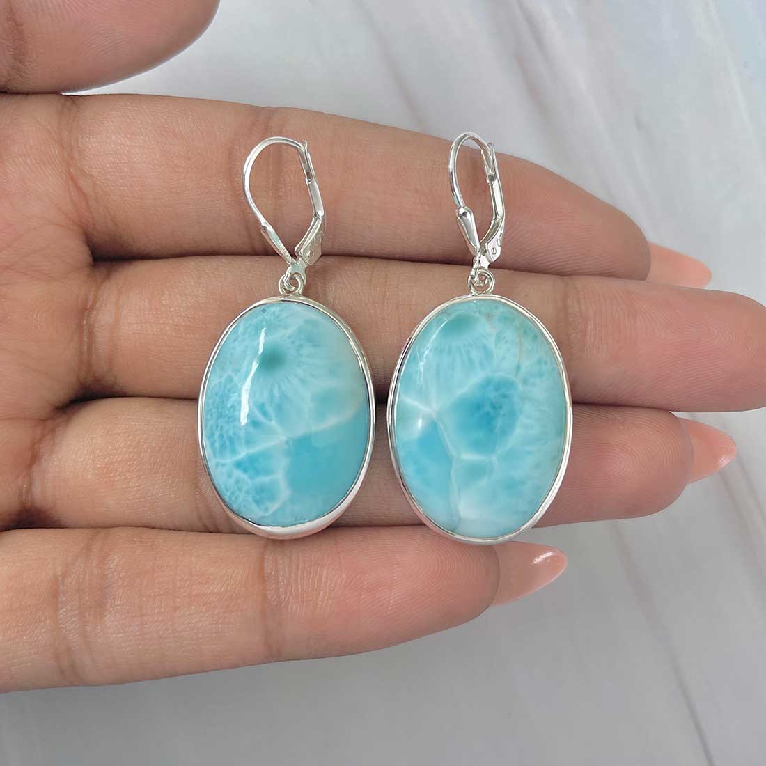 Larimar Earring-(LAR-E-256.)