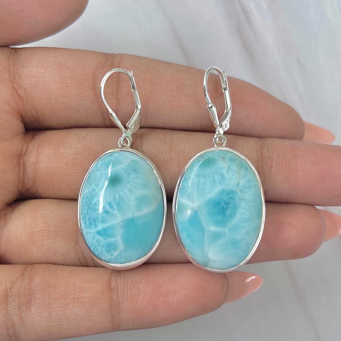 Larimar Earring-(LAR-E-256.)