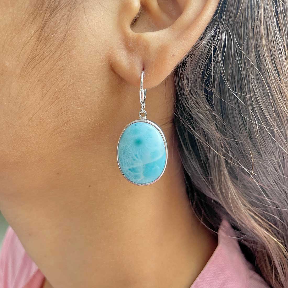 Larimar Earring-(LAR-E-256.)