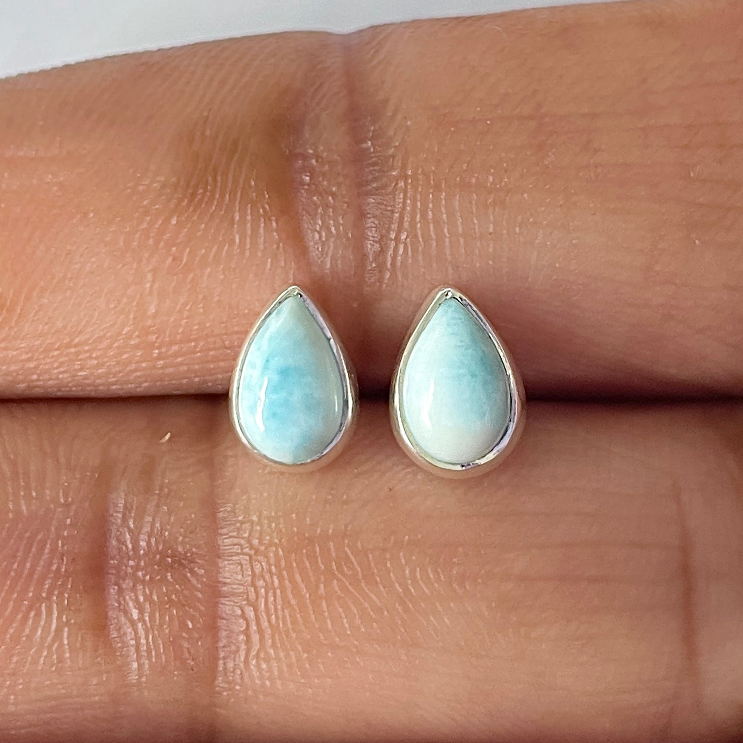 Larimar Stud Earring-(LAR-E-2560.)