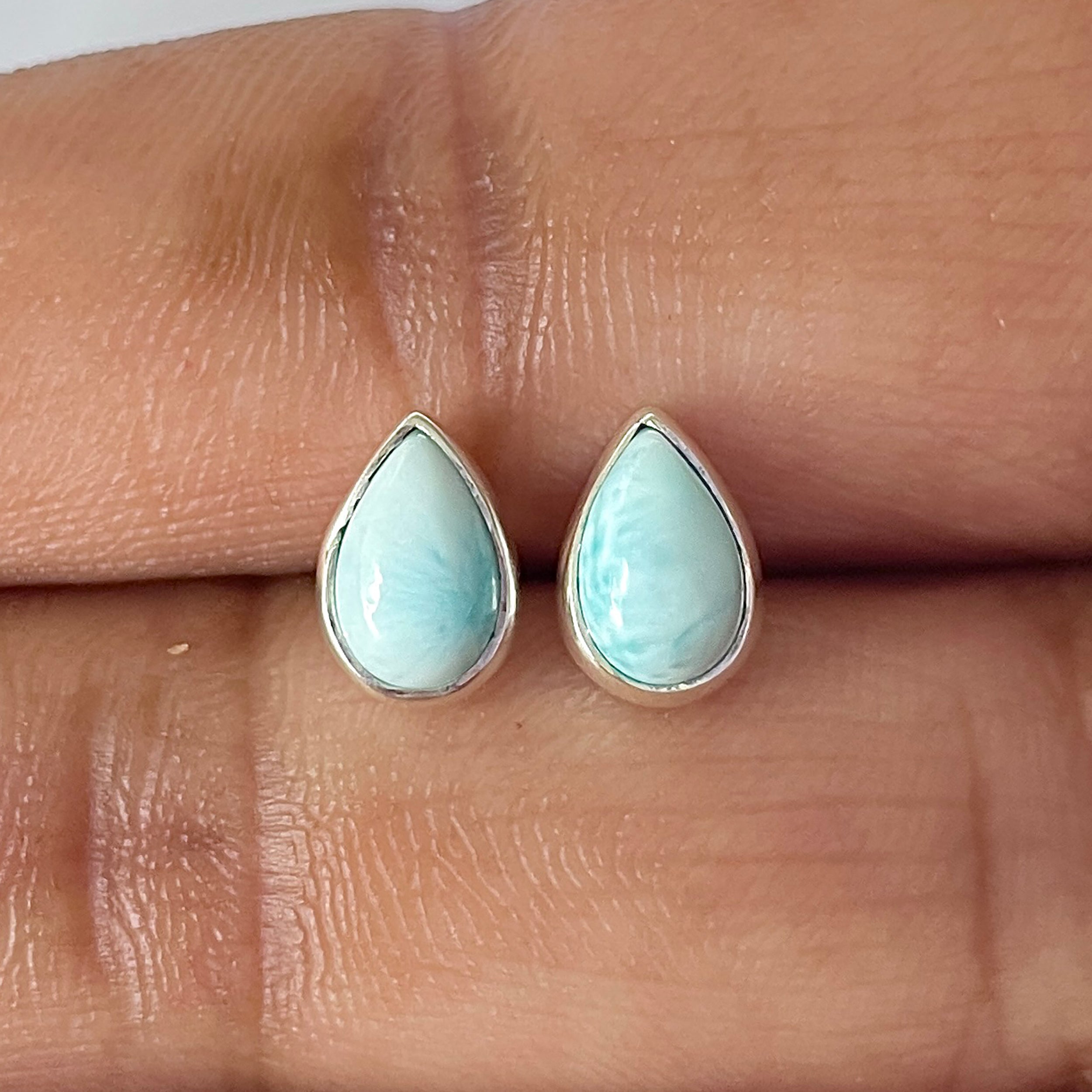 Larimar Stud Earring-(LAR-E-2561.)