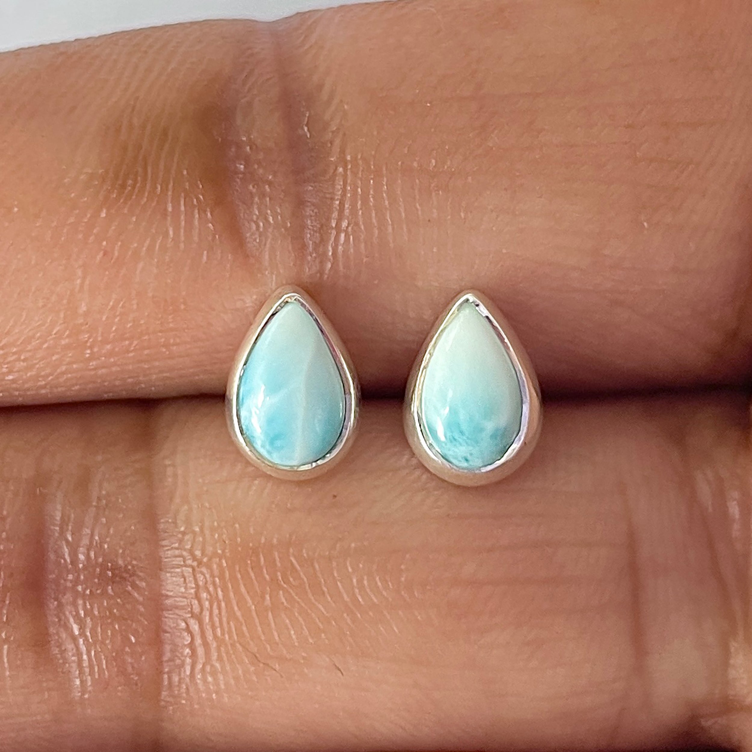 Larimar Stud Earring-(LAR-E-2562.)