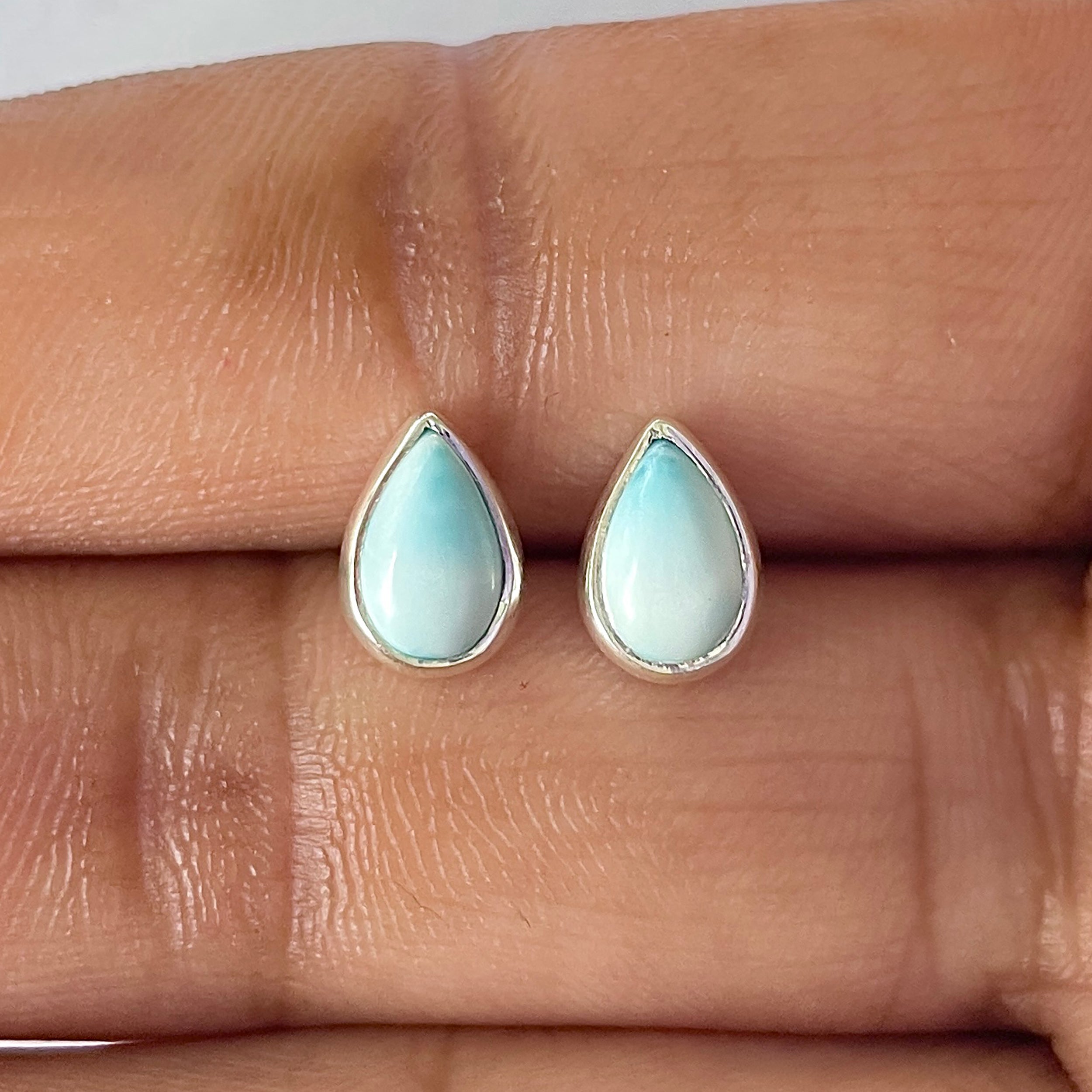 Larimar Stud Earring-(LAR-E-2563.)