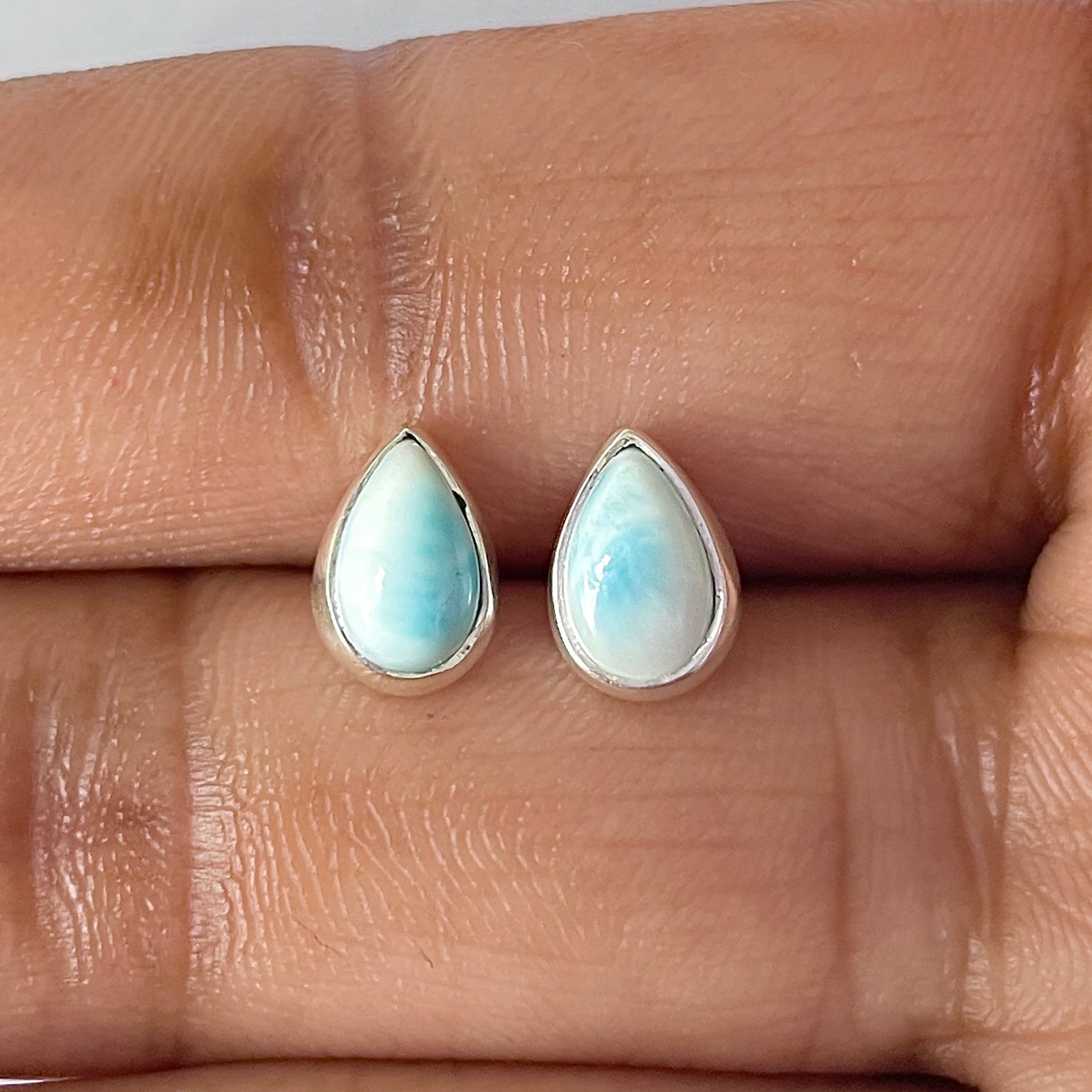 Larimar Stud Earring-(LAR-E-2565.)