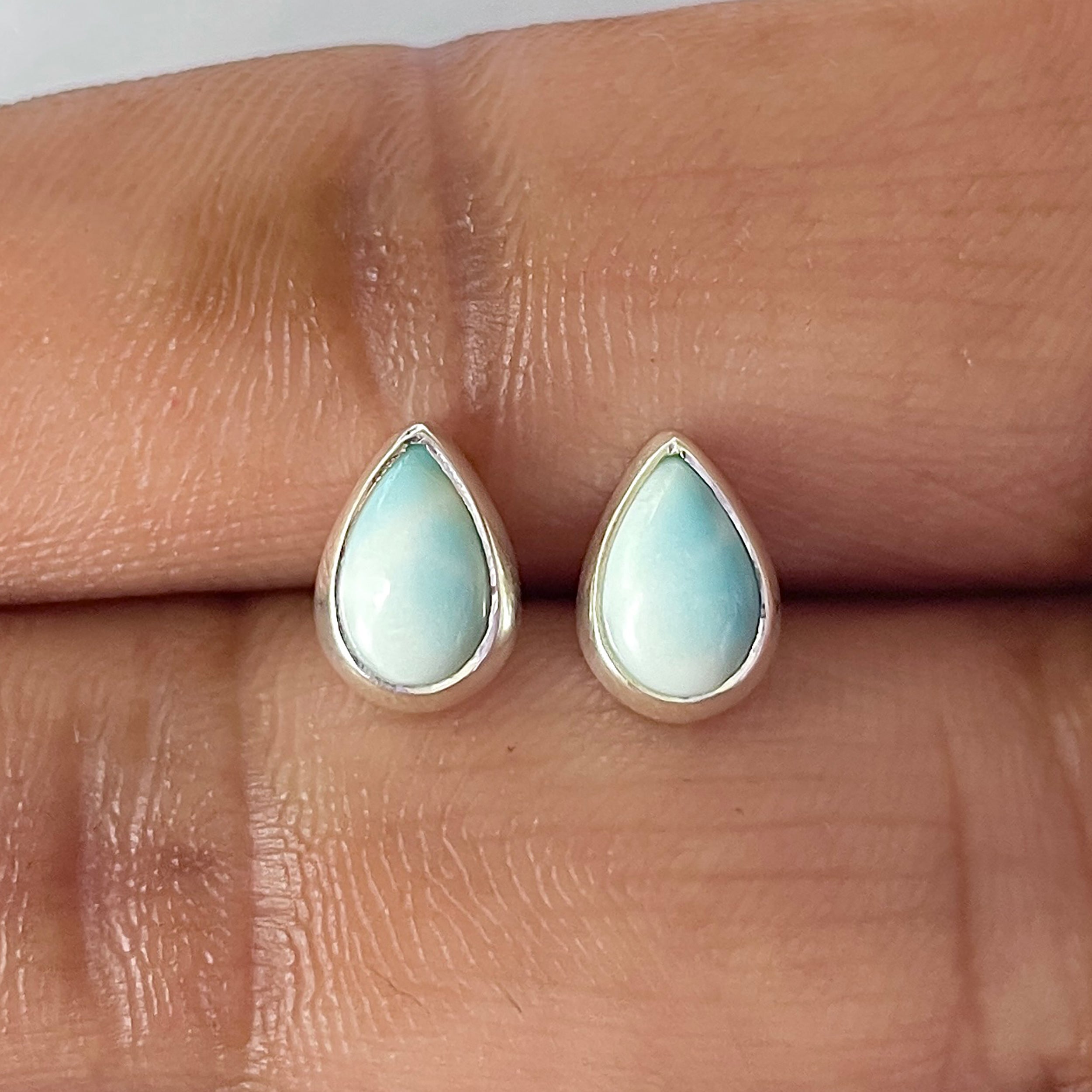 Larimar Stud Earring-(LAR-E-2566.)