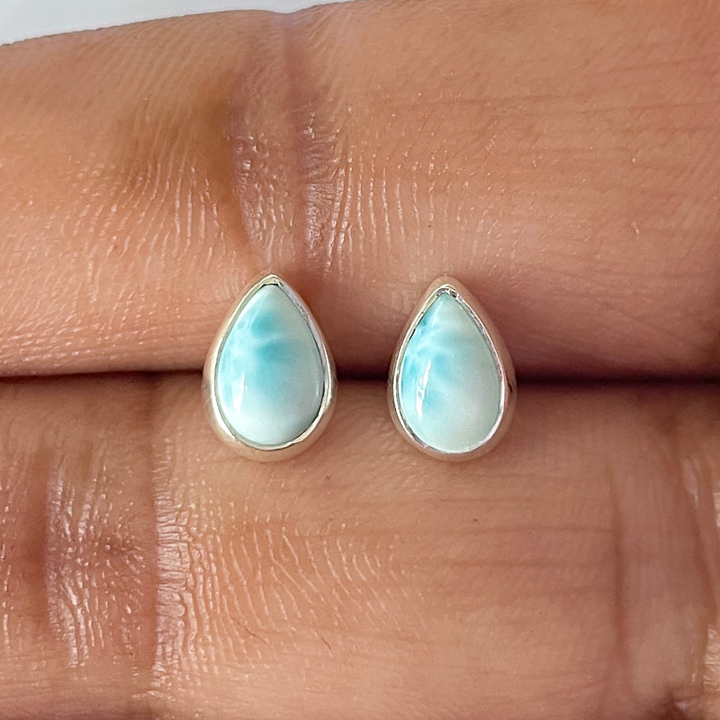 Larimar Stud Earring-(LAR-E-2567.)
