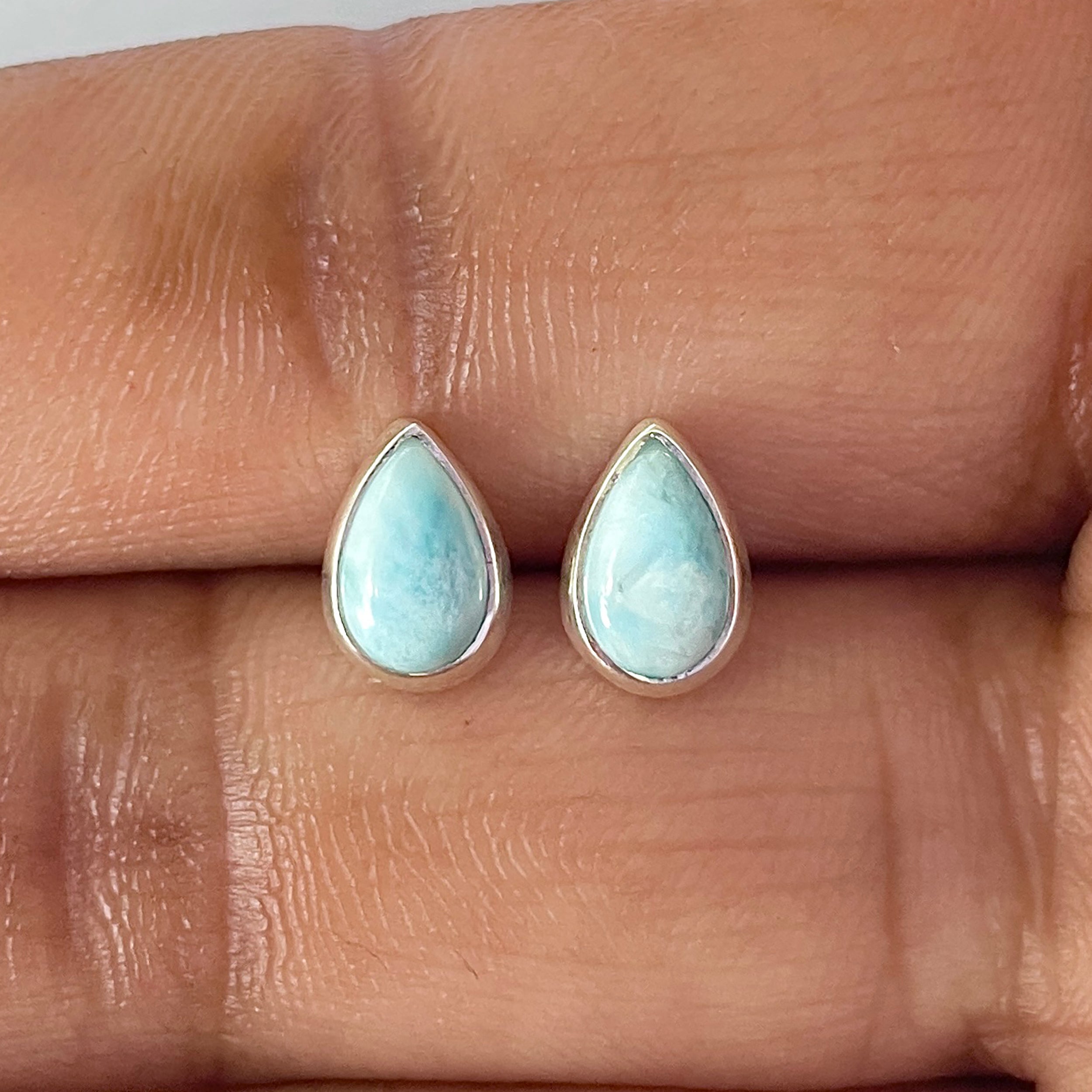 Larimar Stud Earring-(LAR-E-2568.)