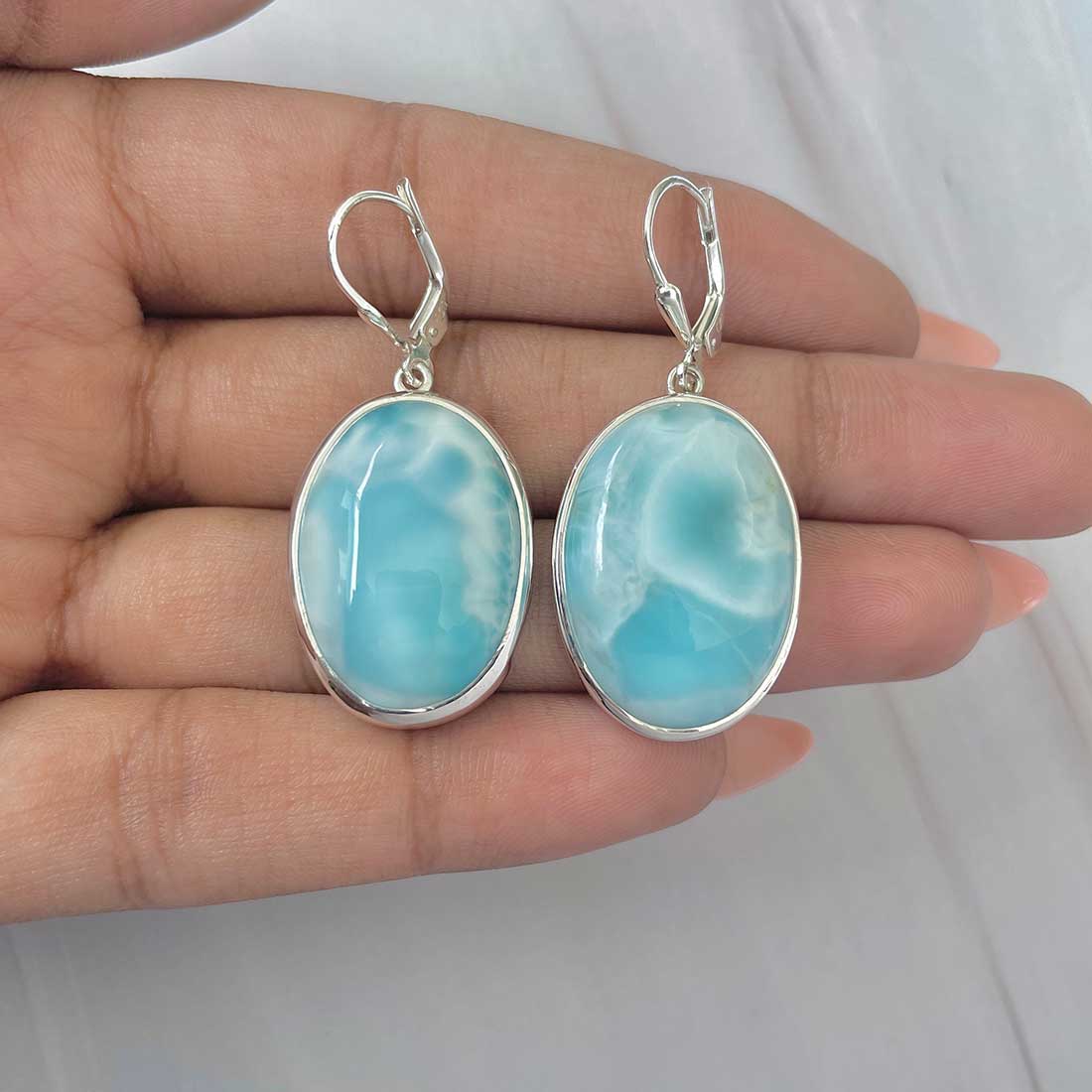 Larimar Earring-(LAR-E-257.)