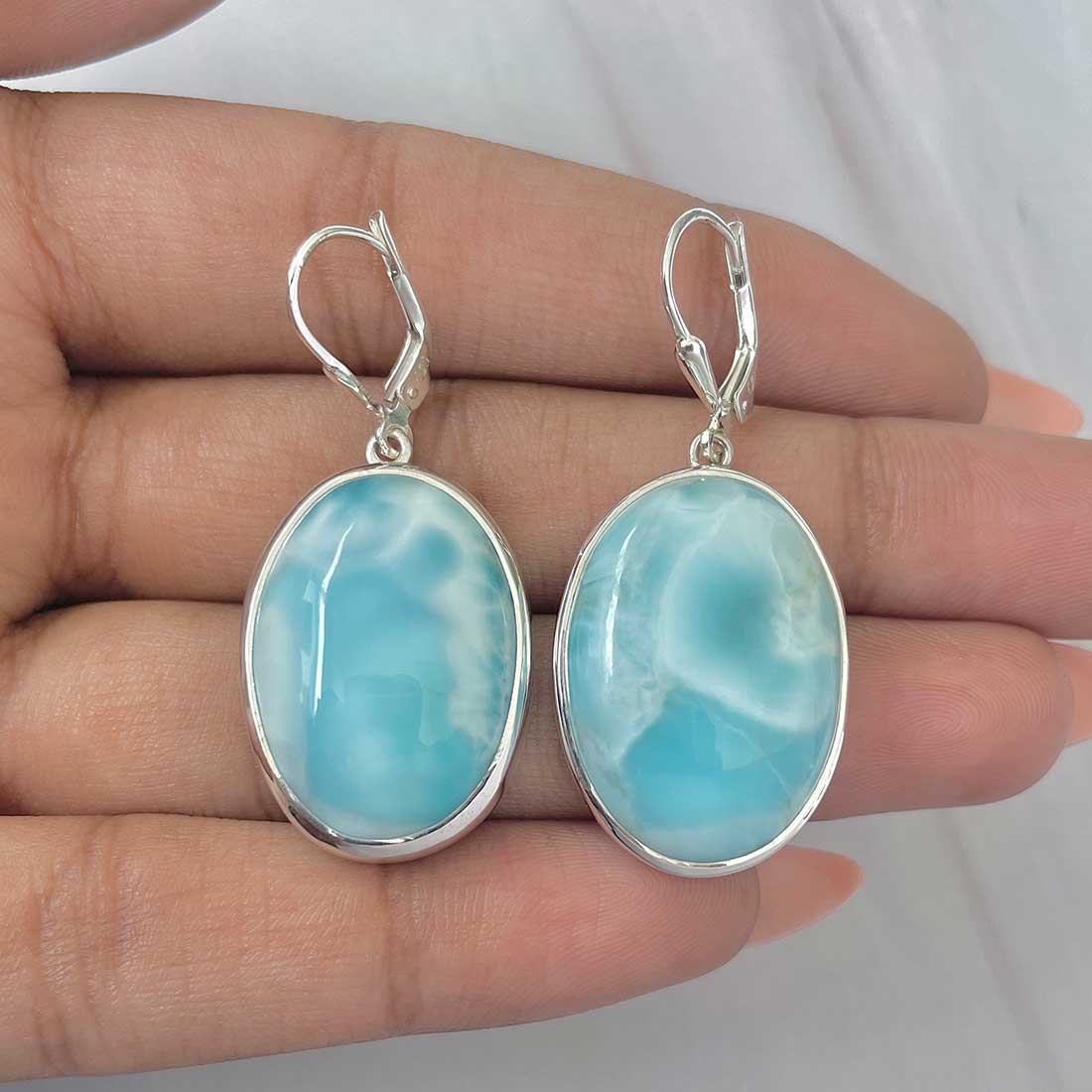 Larimar Earring-(LAR-E-257.)