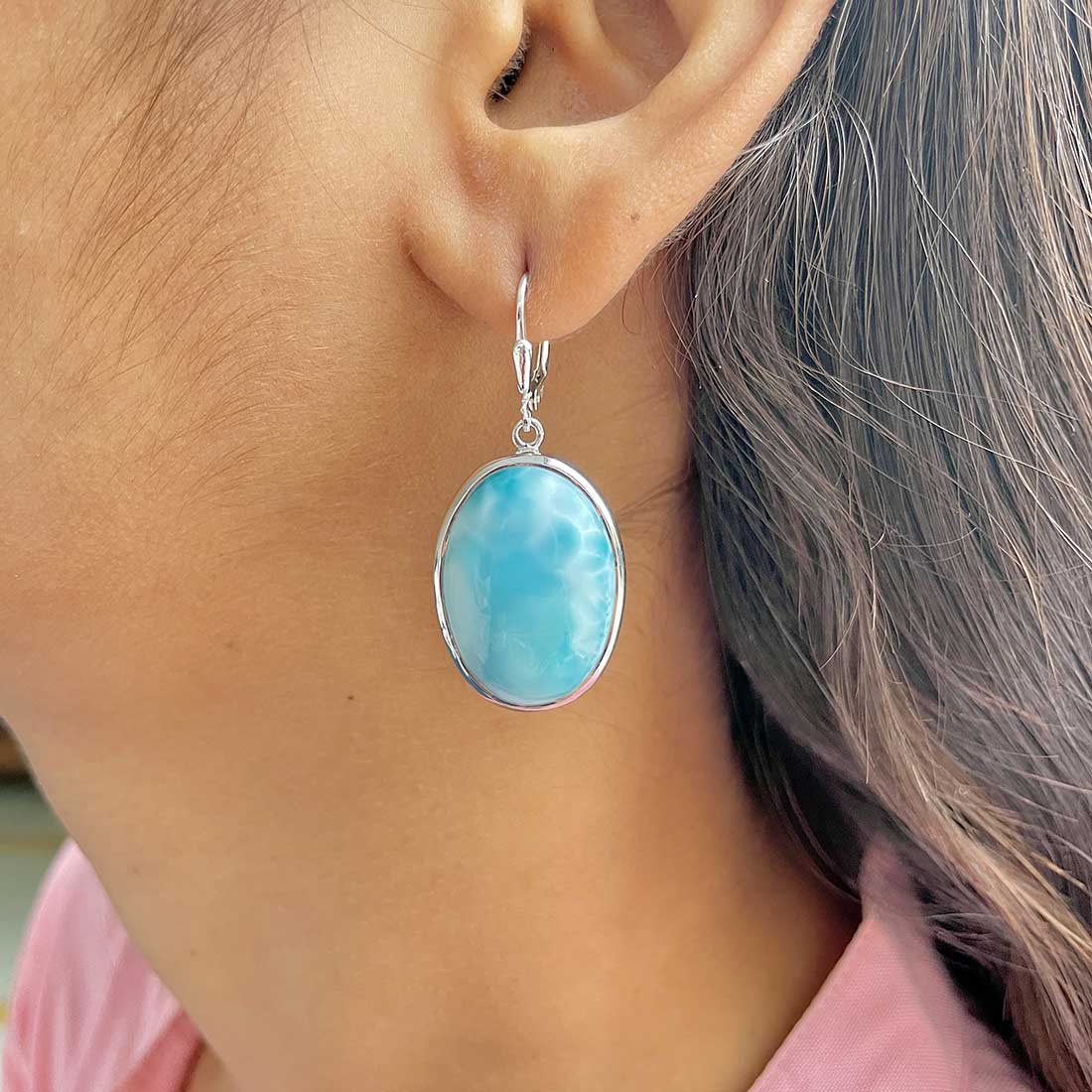 Larimar Earring-(LAR-E-257.)