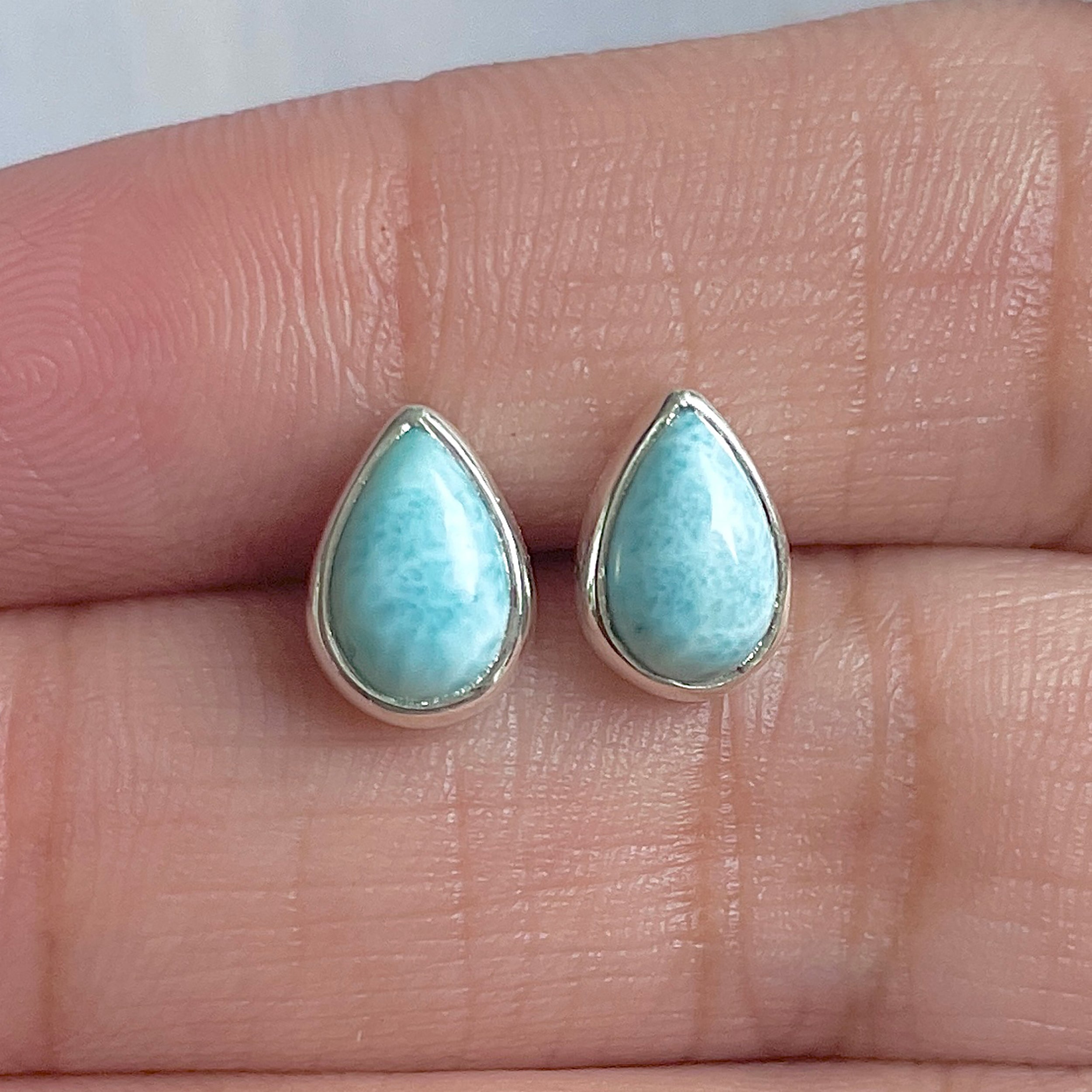 Larimar Stud Earring-(LAR-E-2570.)