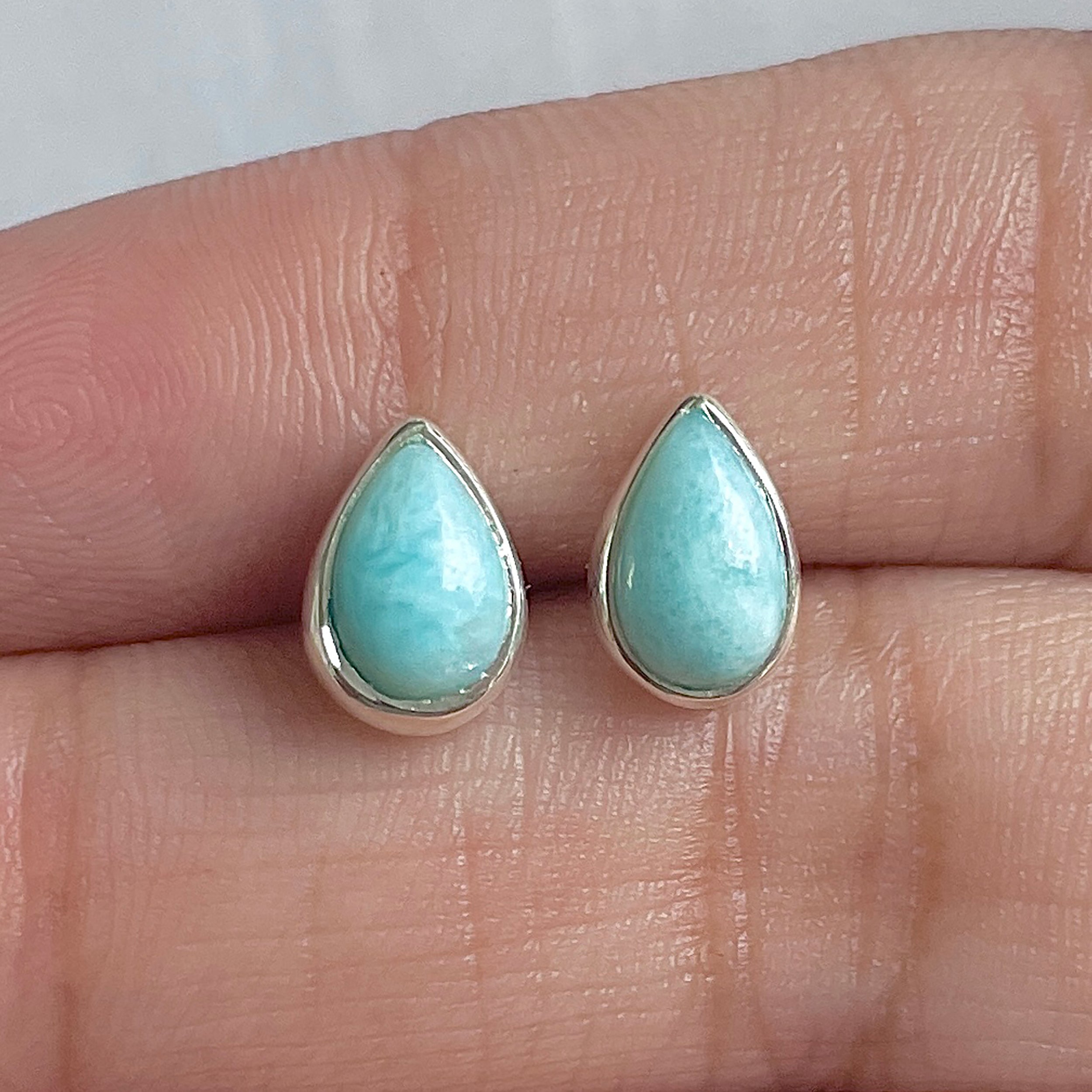 Larimar Stud Earring-(LAR-E-2572.)