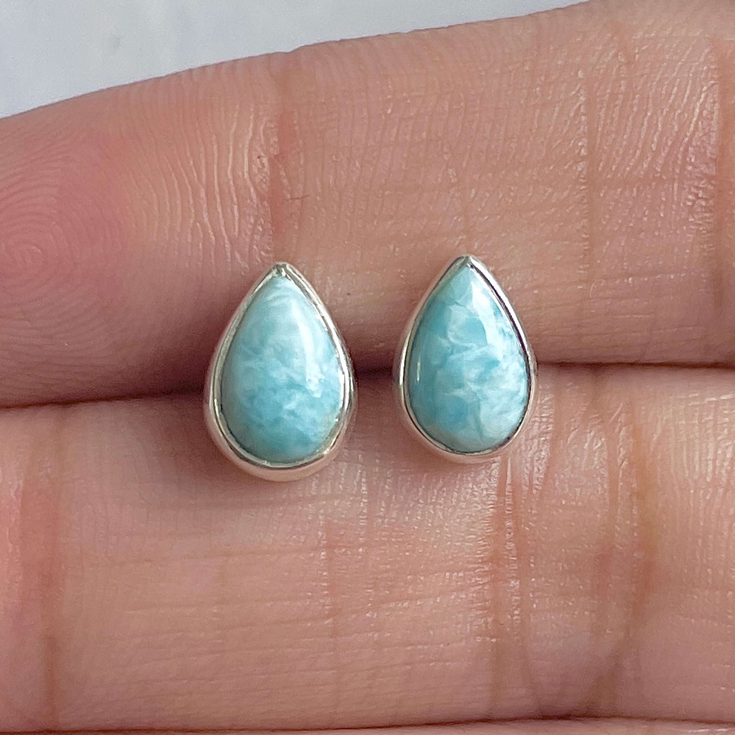 Larimar Stud Earring-(LAR-E-2573.)