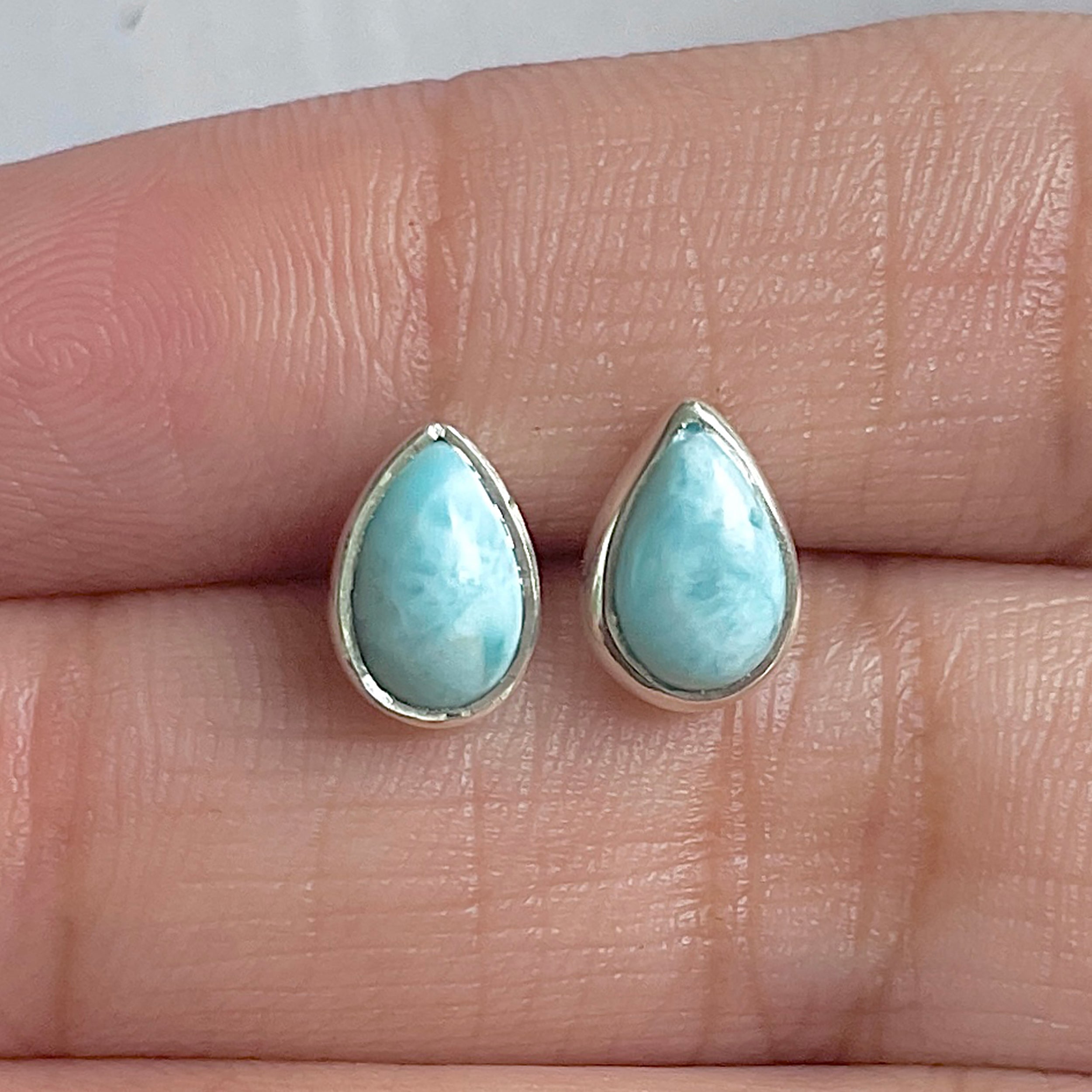Larimar Stud Earring-(LAR-E-2574.)
