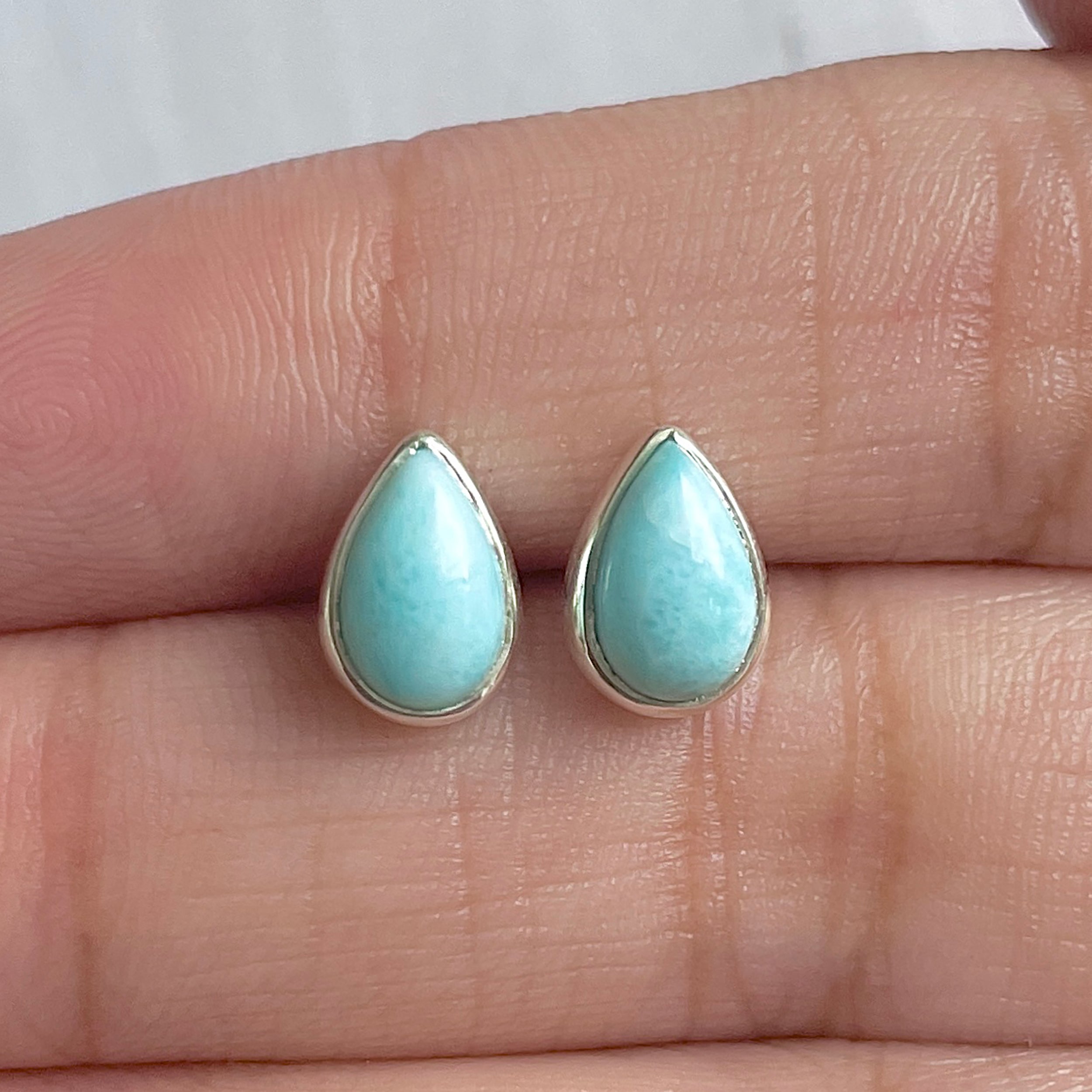 Larimar Stud Earring-(LAR-E-2575.)