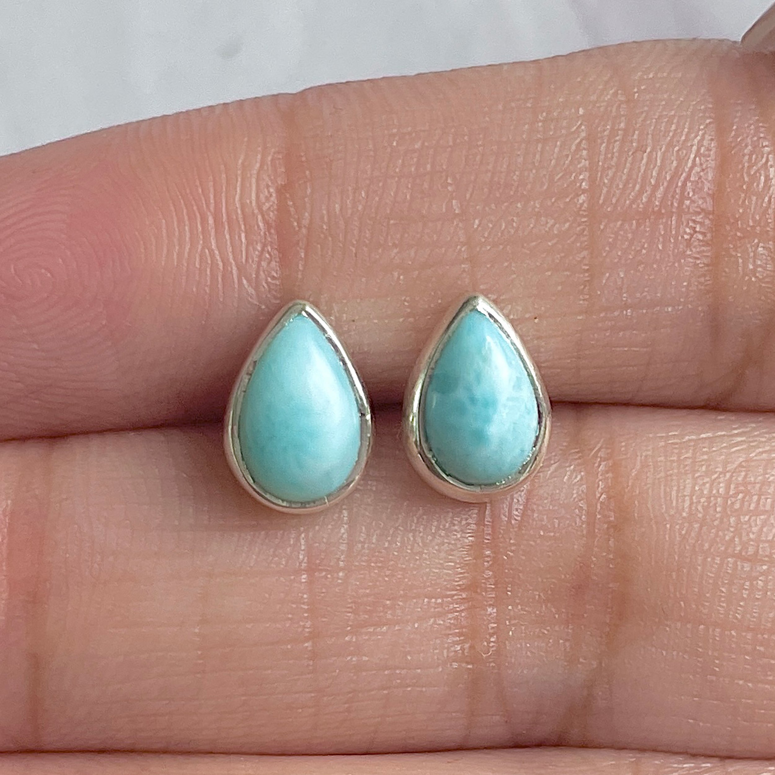 Larimar Stud Earring-(LAR-E-2578.)