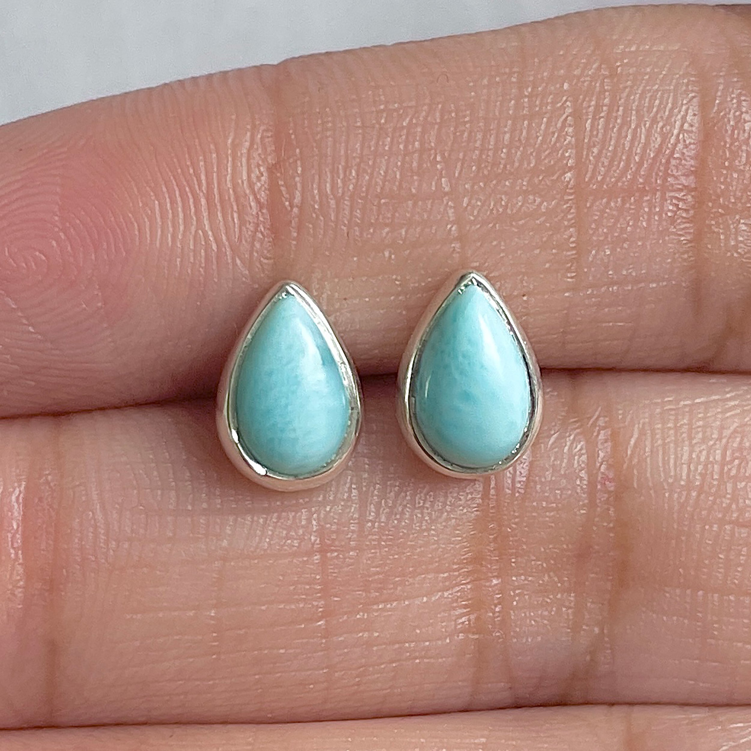 Larimar Stud Earring-(LAR-E-2579.)