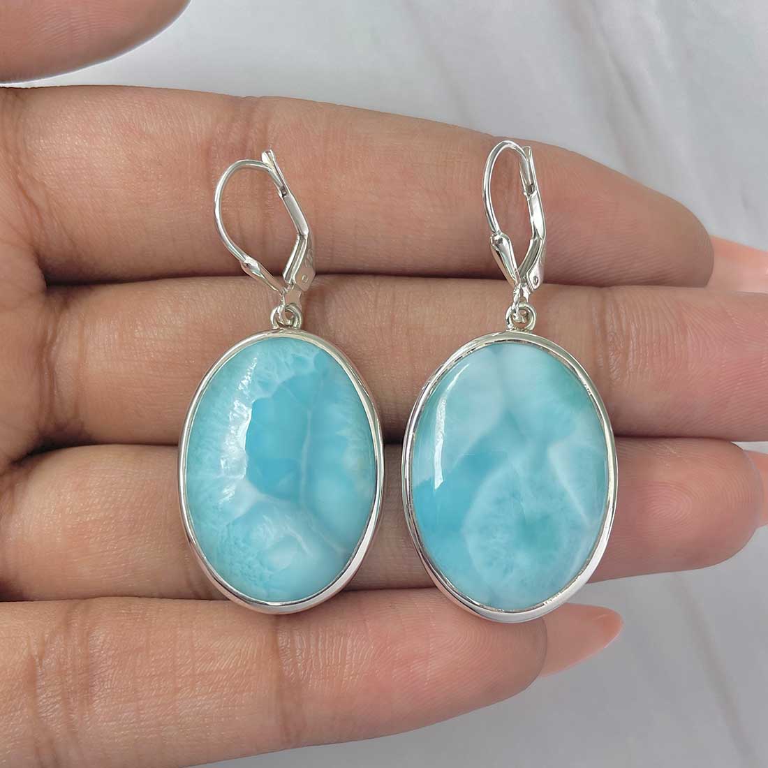 Larimar Earring-(LAR-E-258.)