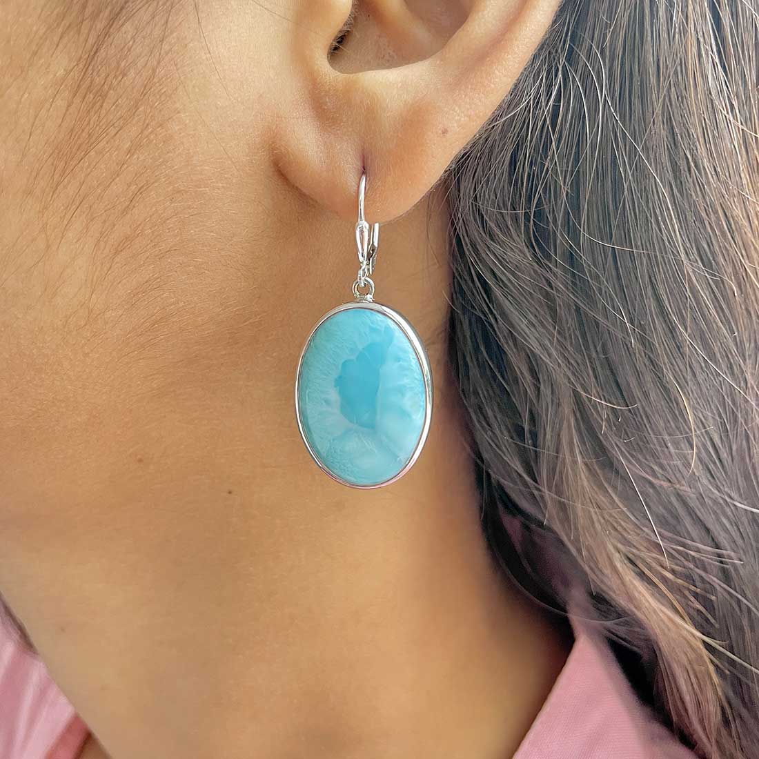 Larimar Earring-(LAR-E-258.)