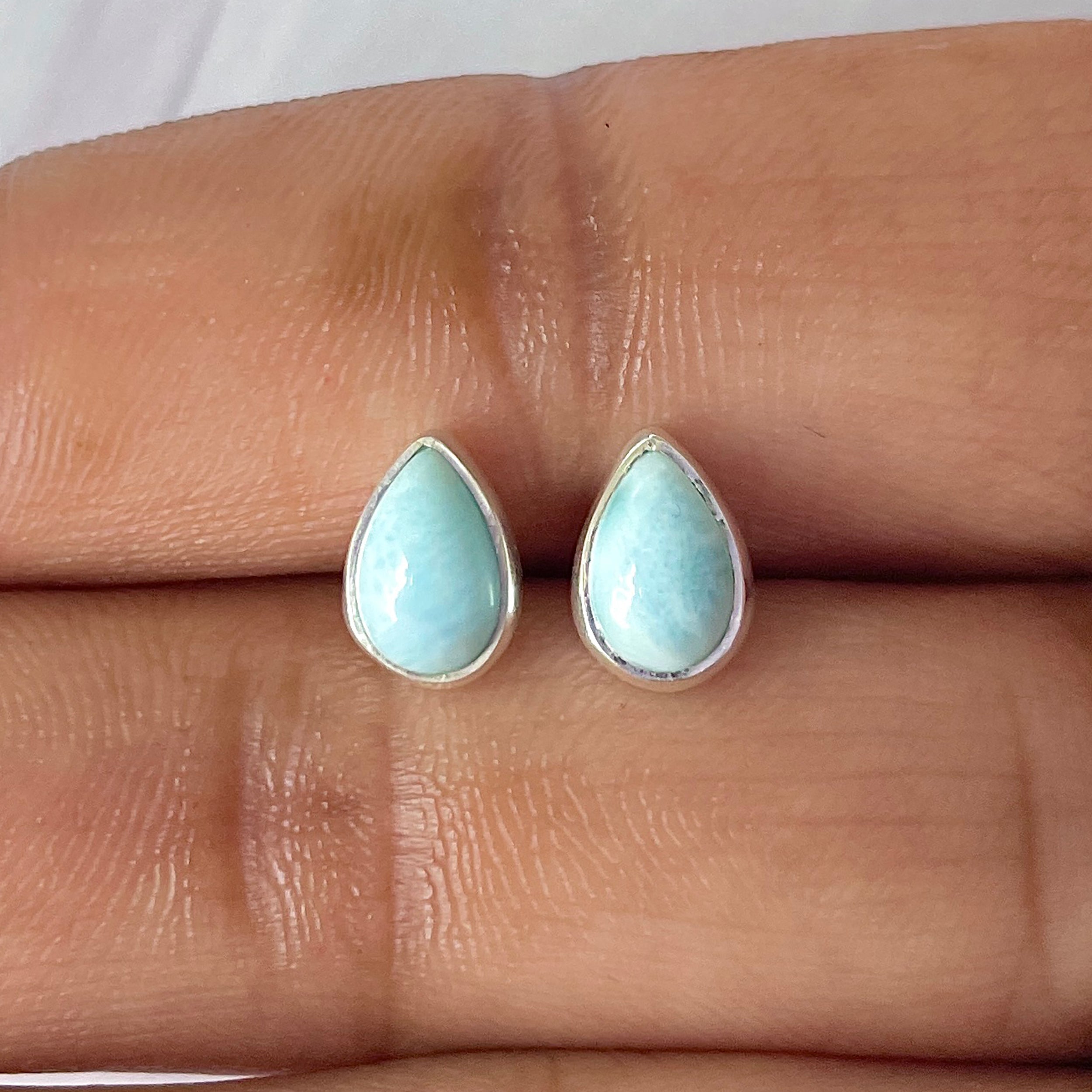 Larimar Stud Earring-(LAR-E-2580.)