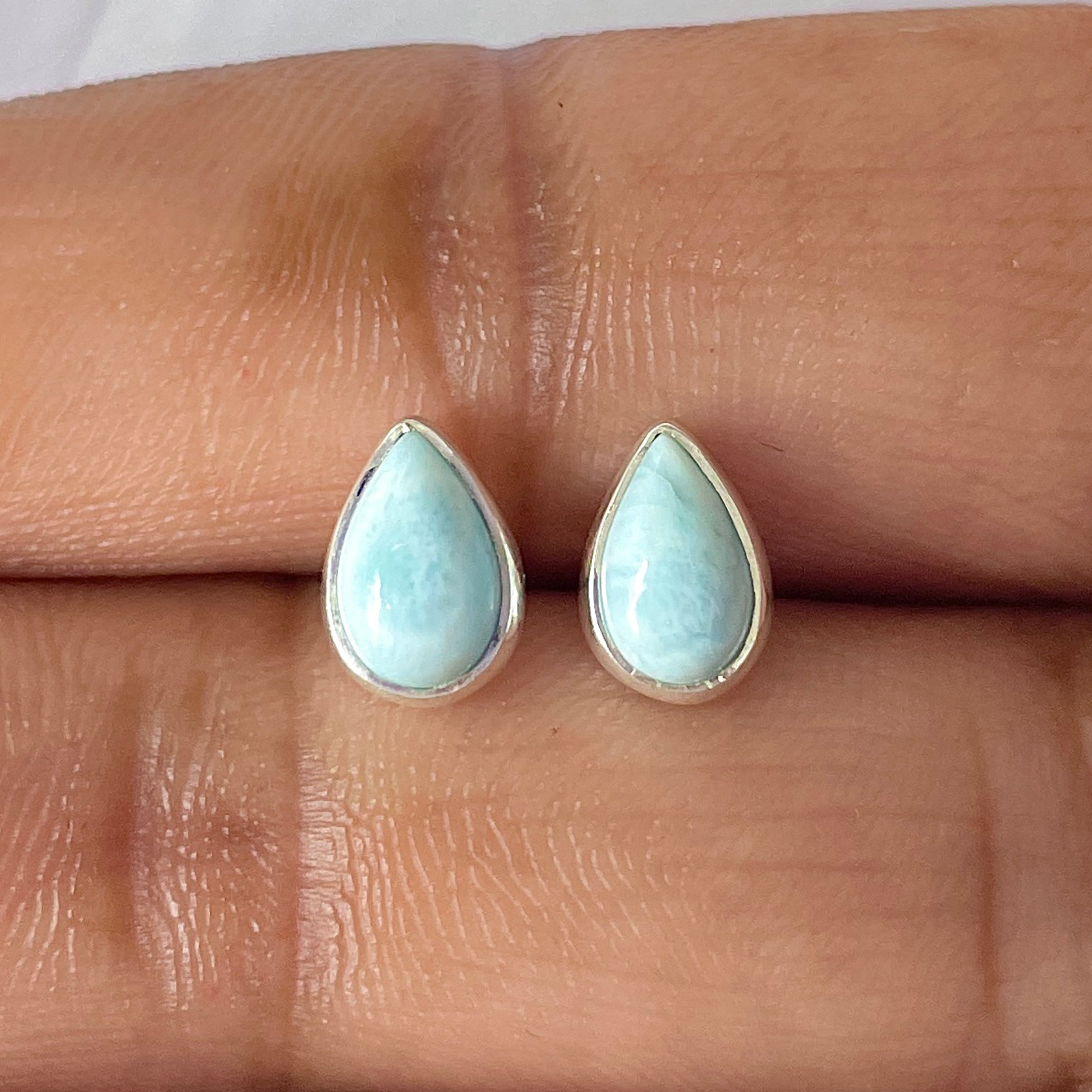 Larimar Stud Earring-(LAR-E-2581.)