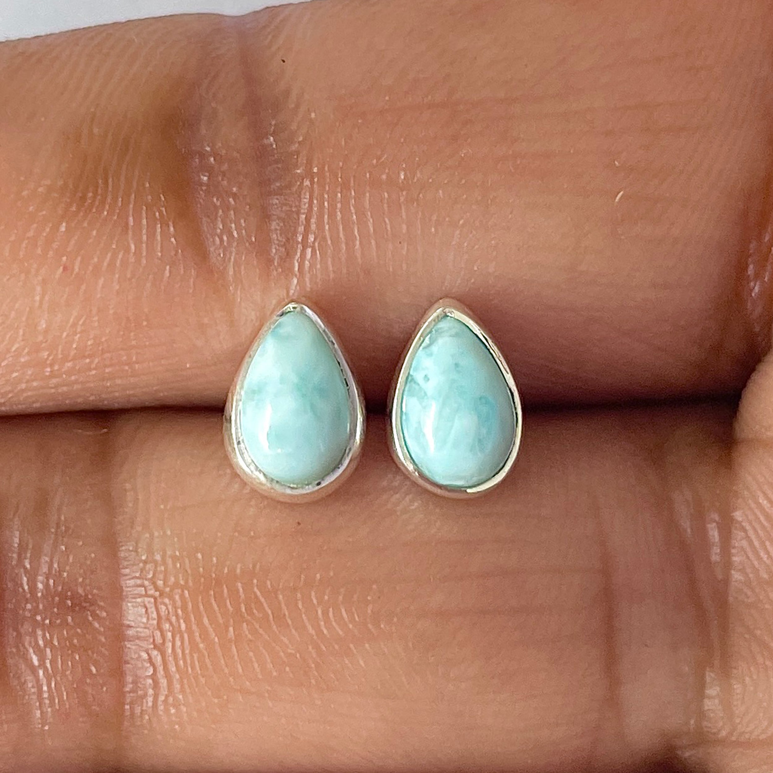 Larimar Stud Earring-(LAR-E-2586.)