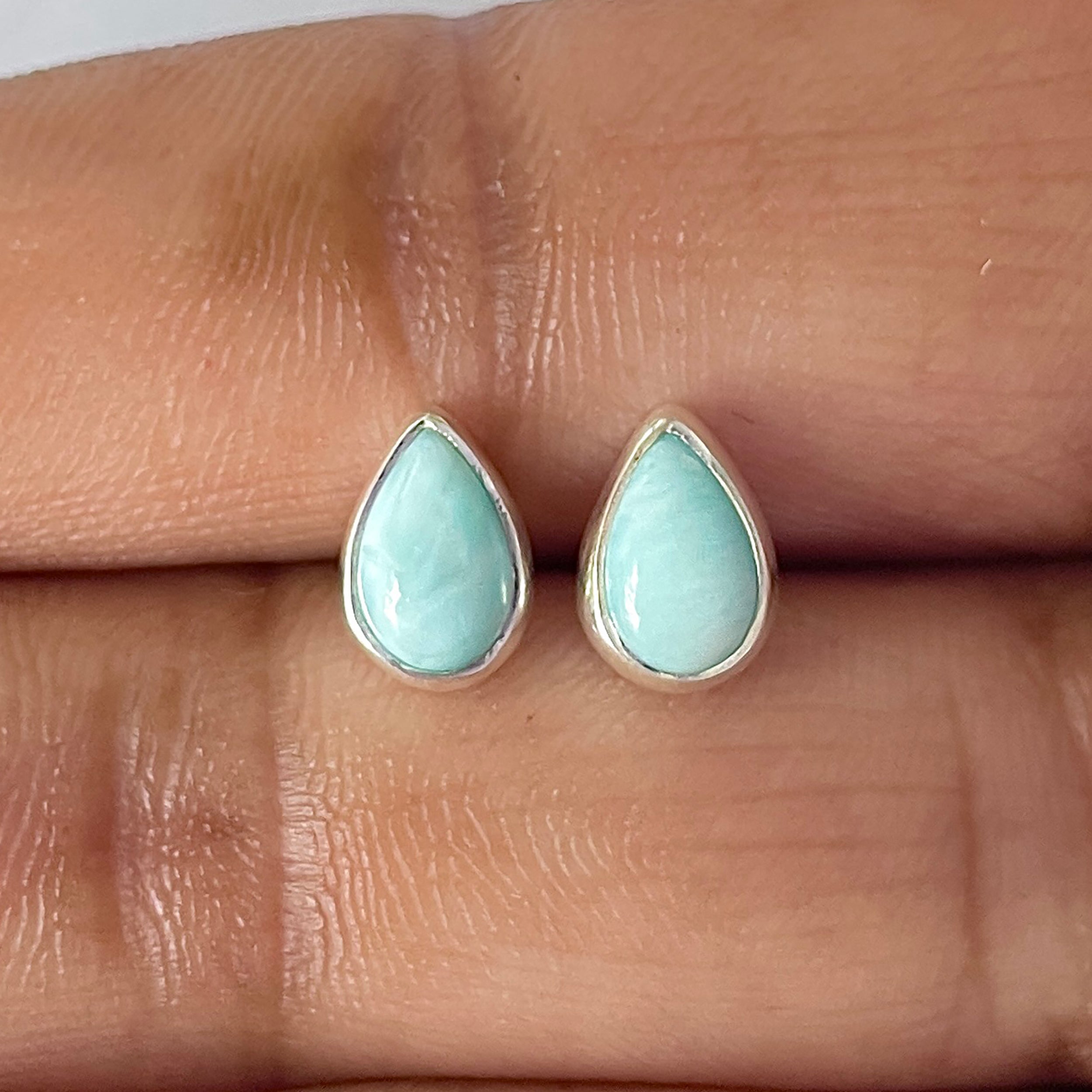 Larimar Stud Earring-(LAR-E-2587.)