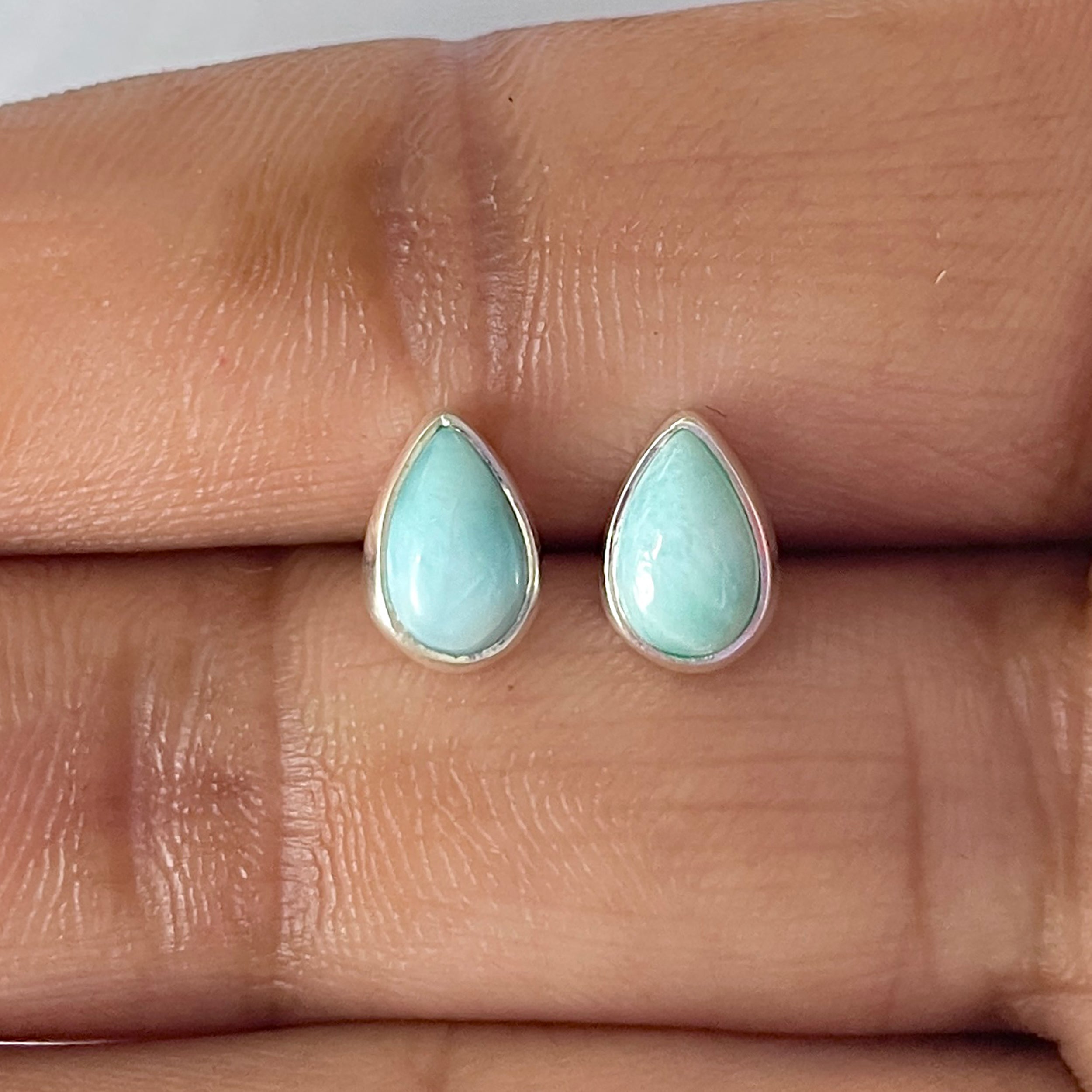 Larimar Stud Earring-(LAR-E-2588.)