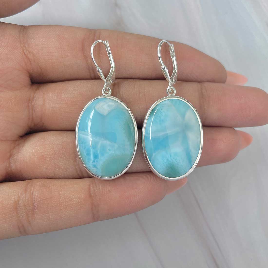 Larimar Earring-(LAR-E-259.)