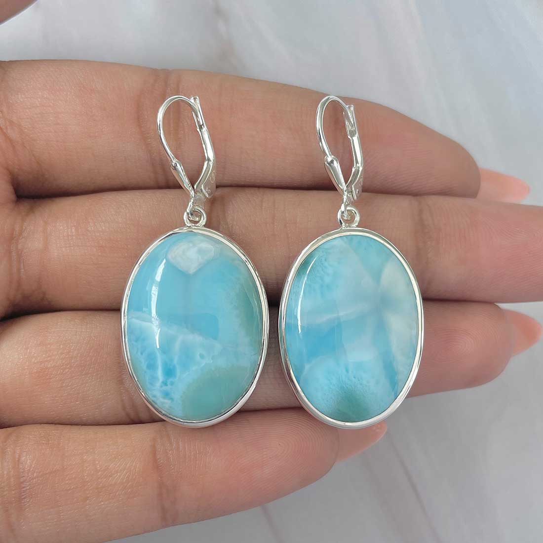 Larimar Earring-(LAR-E-259.)