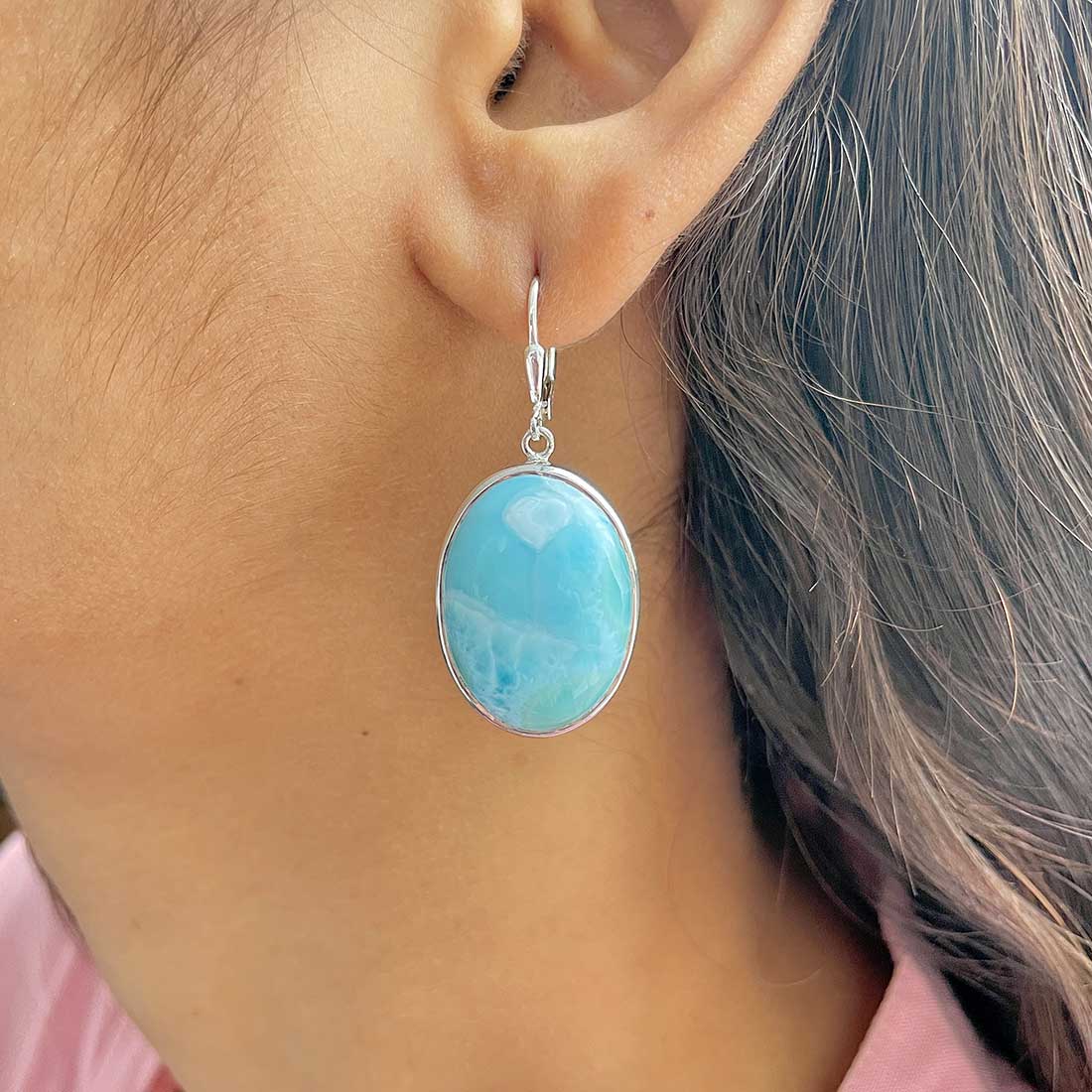 Larimar Earring-(LAR-E-259.)