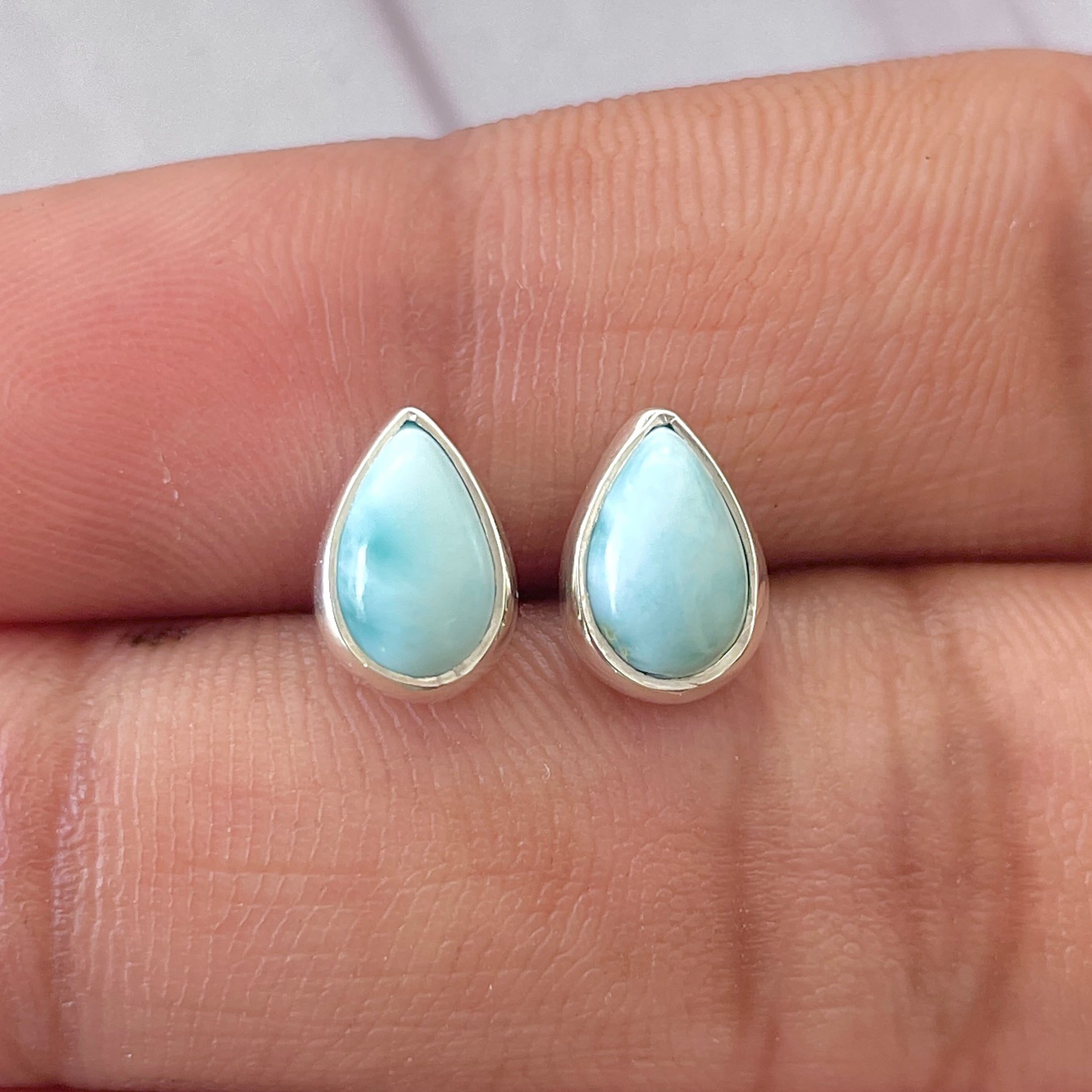 Larimar Stud Earring-(LAR-E-2590.)