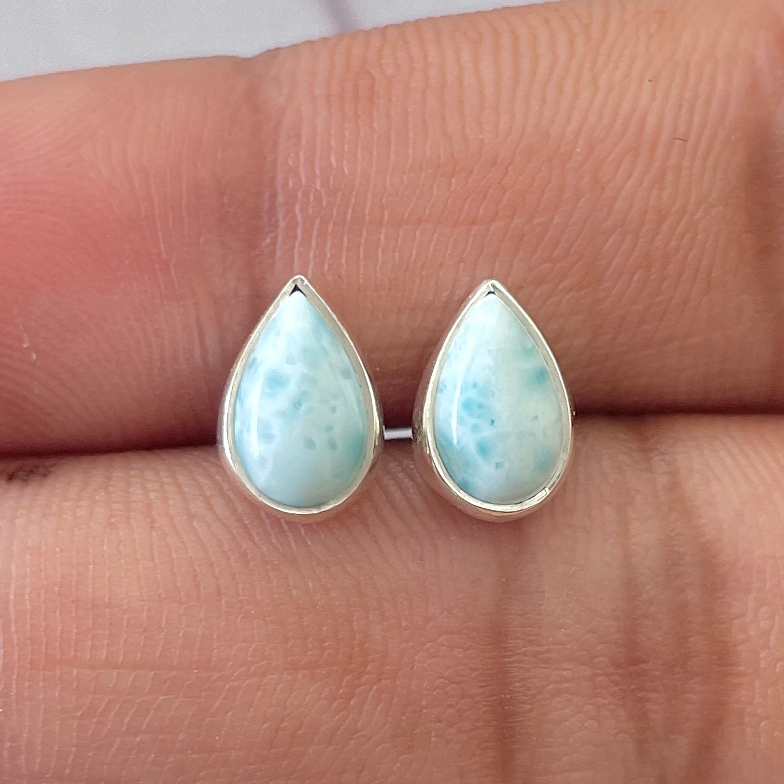 Larimar Stud Earring-(LAR-E-2592.)