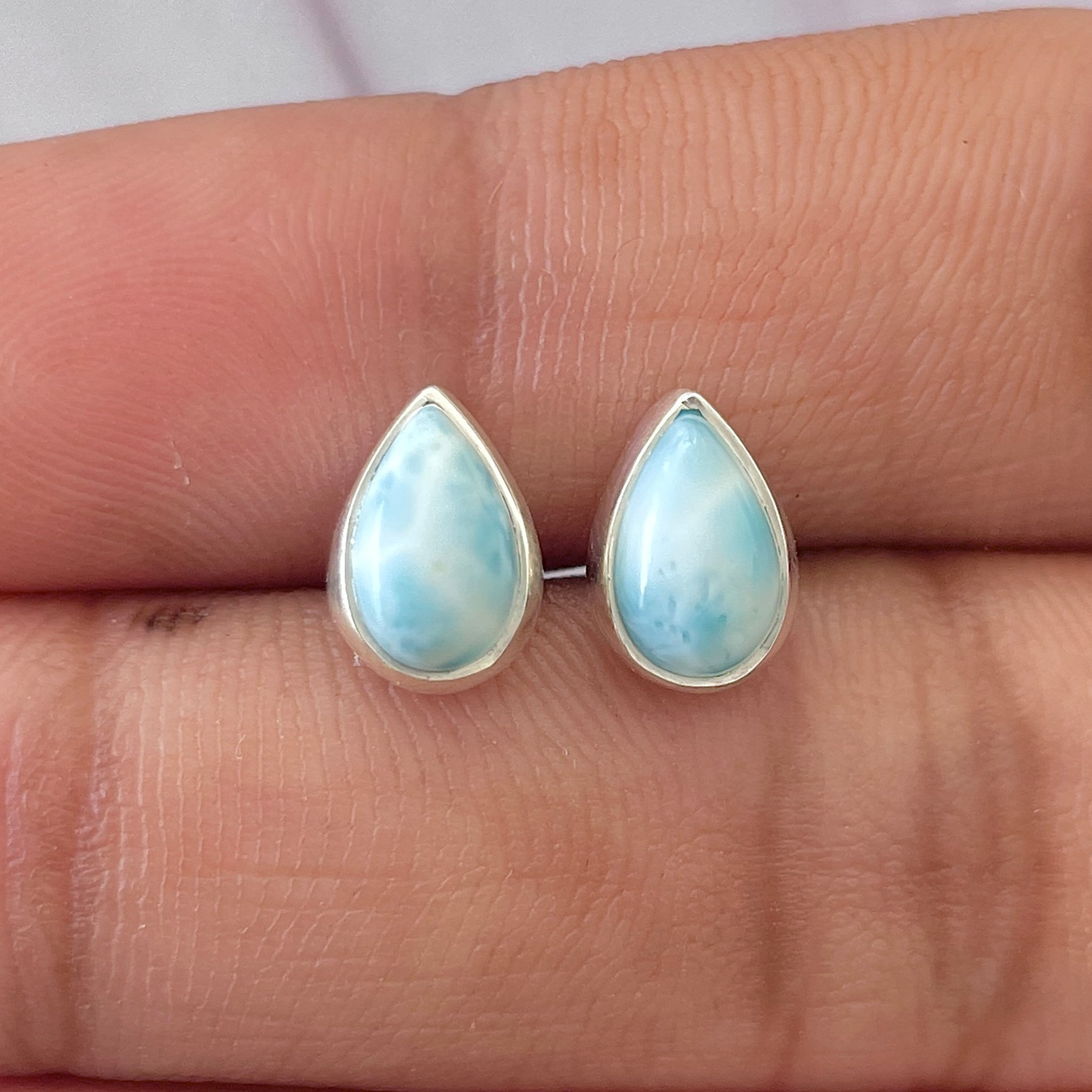 Larimar Stud Earring-(LAR-E-2594.)
