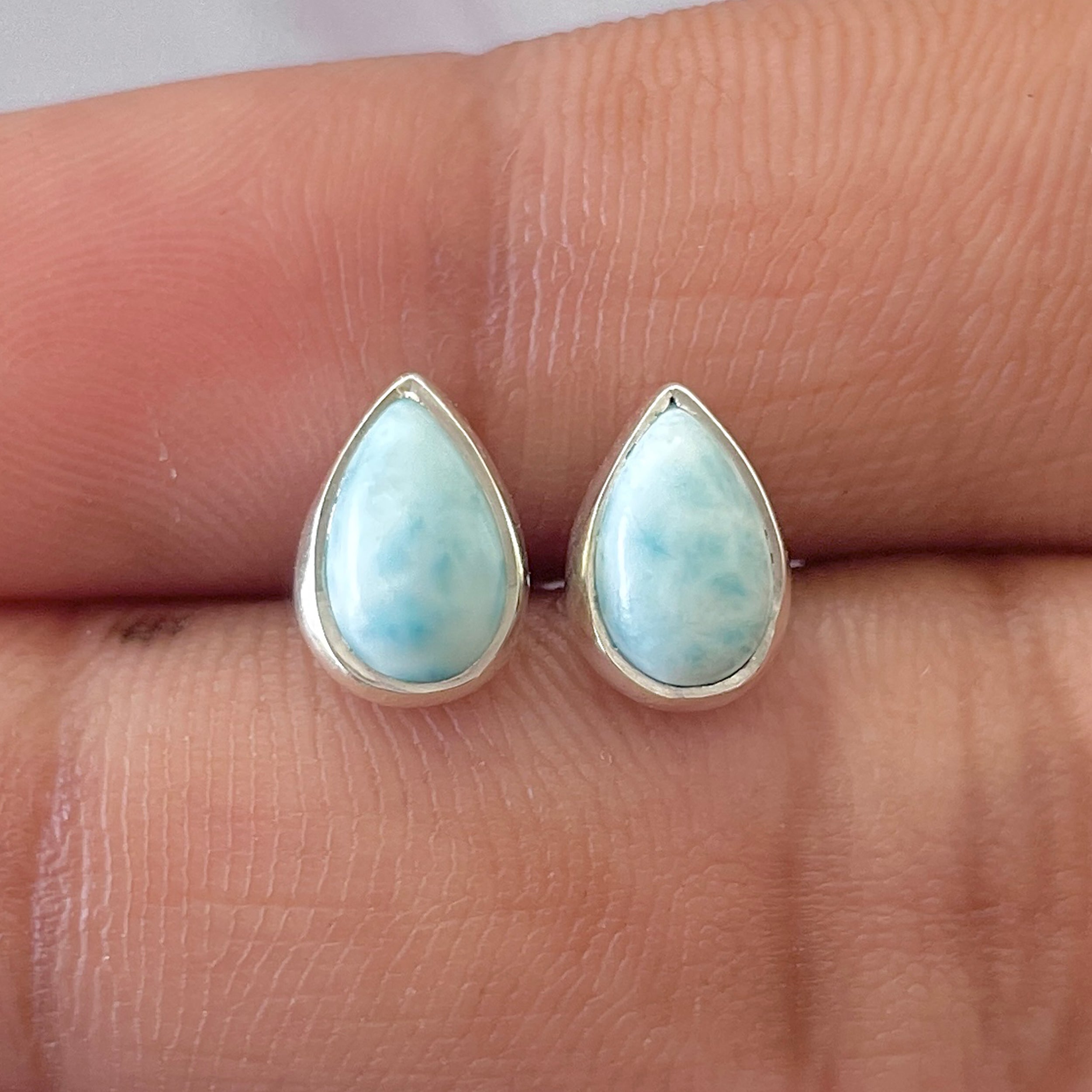 Larimar Stud Earring-(LAR-E-2595.)