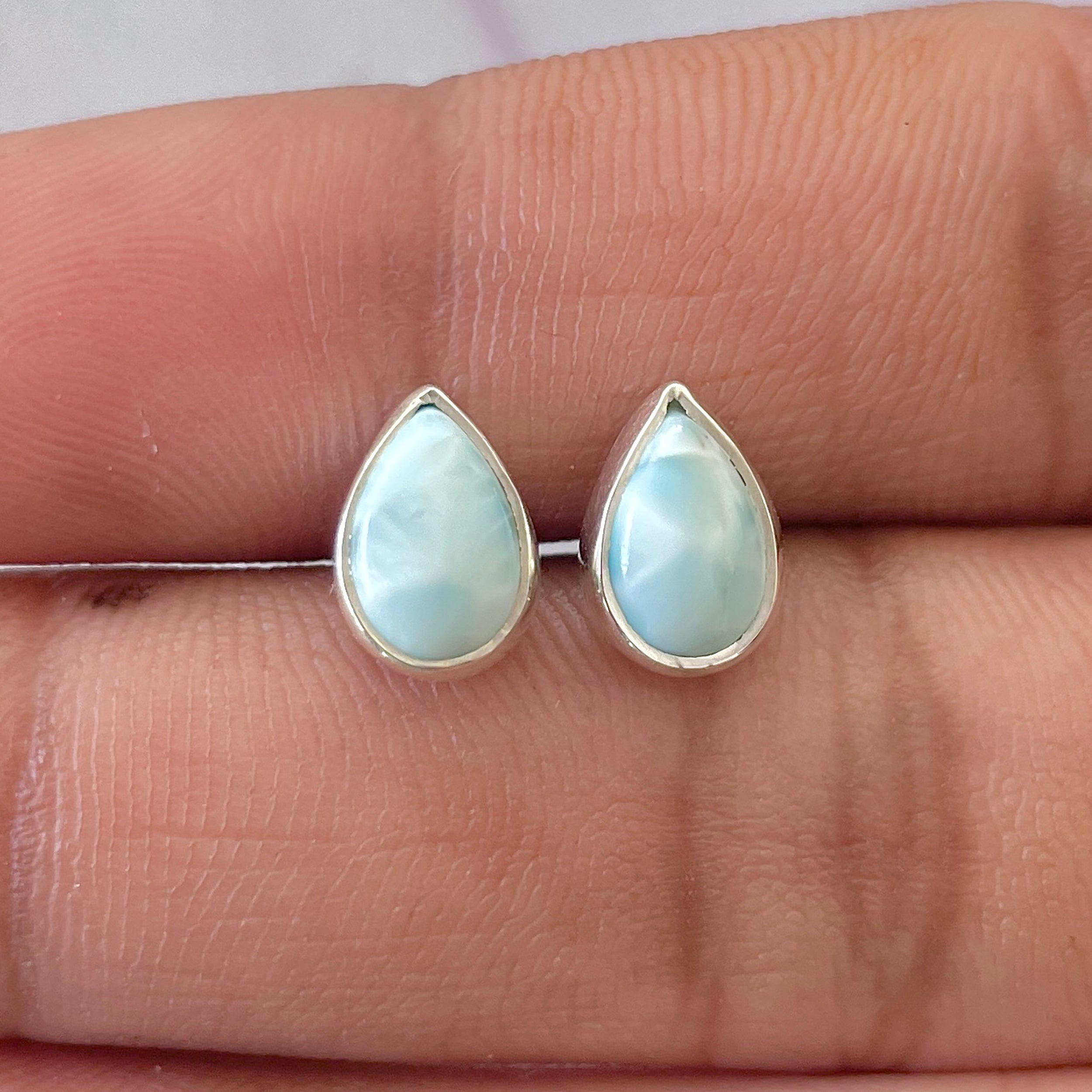 Larimar Stud Earring-(LAR-E-2596.)