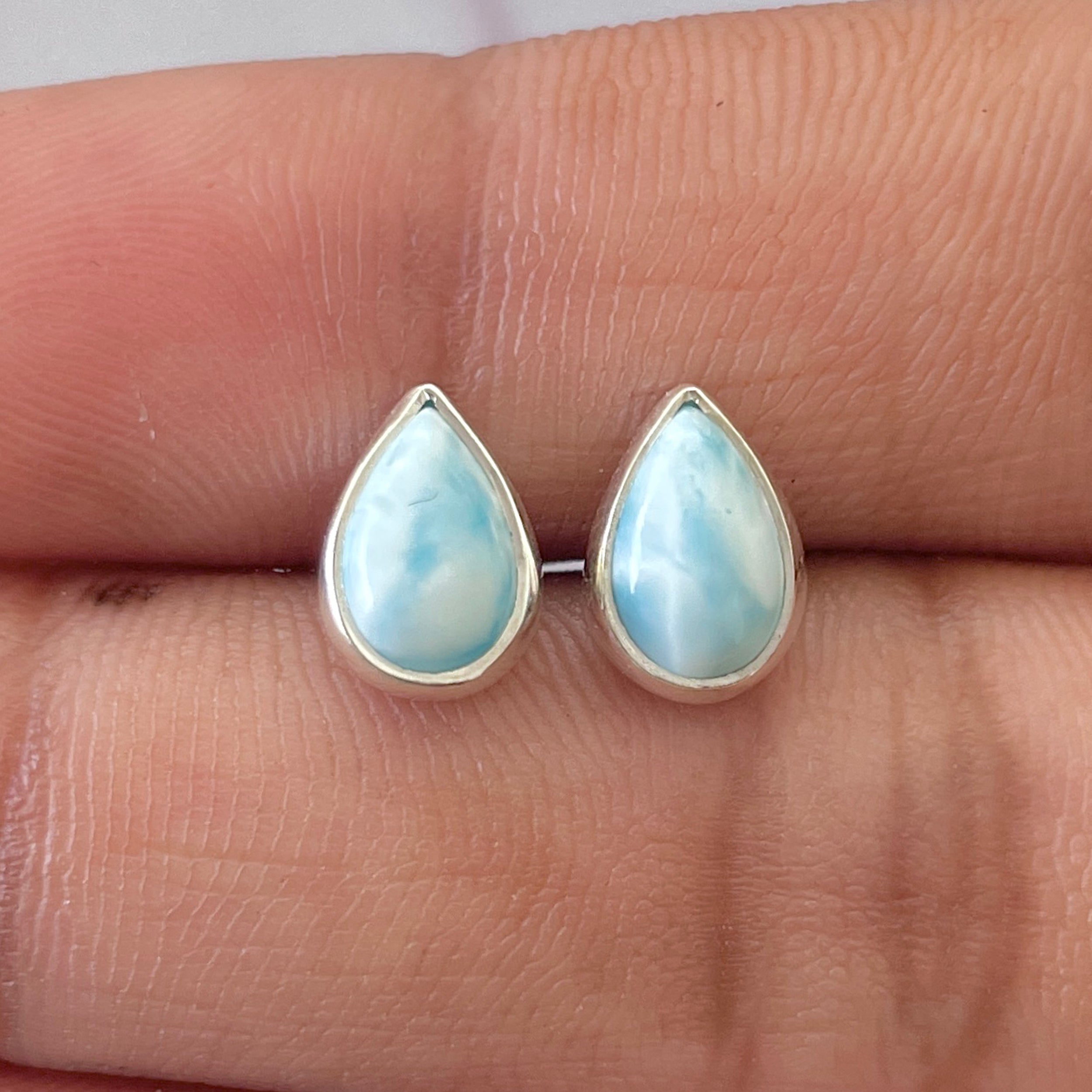 Larimar Stud Earring-(LAR-E-2597.)
