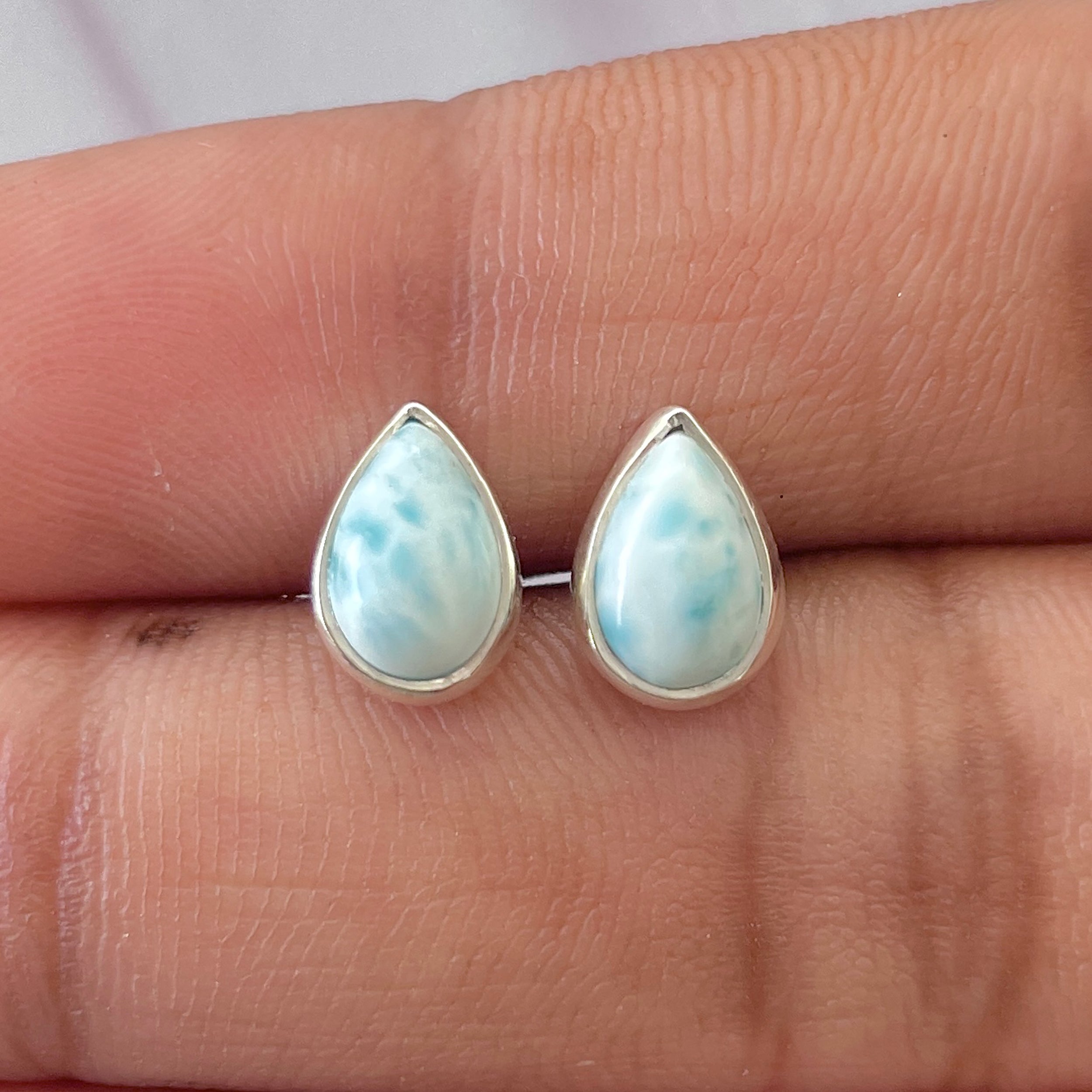 Larimar Stud Earring-(LAR-E-2598.)