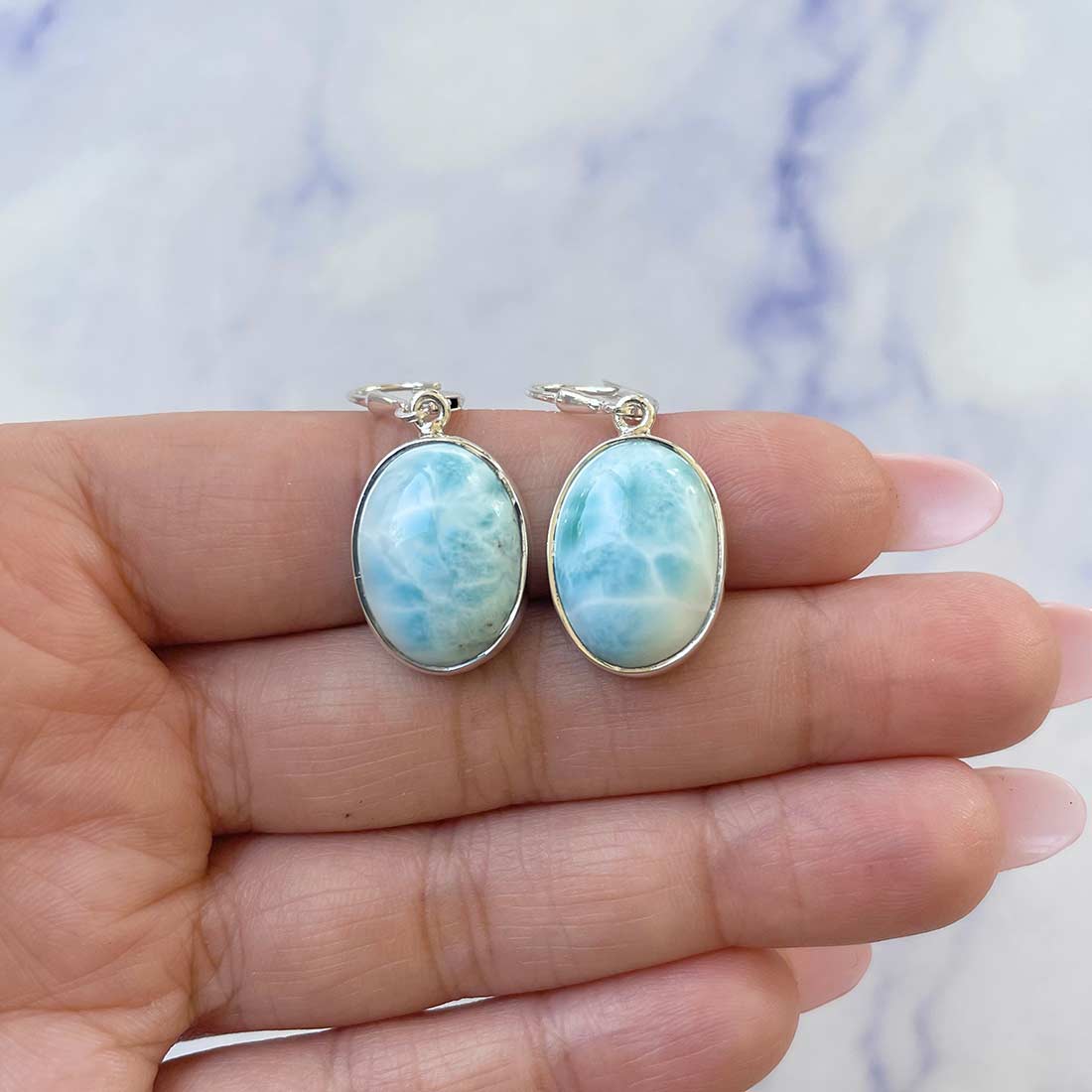 Larimar Earring-(LAR-E-26.)