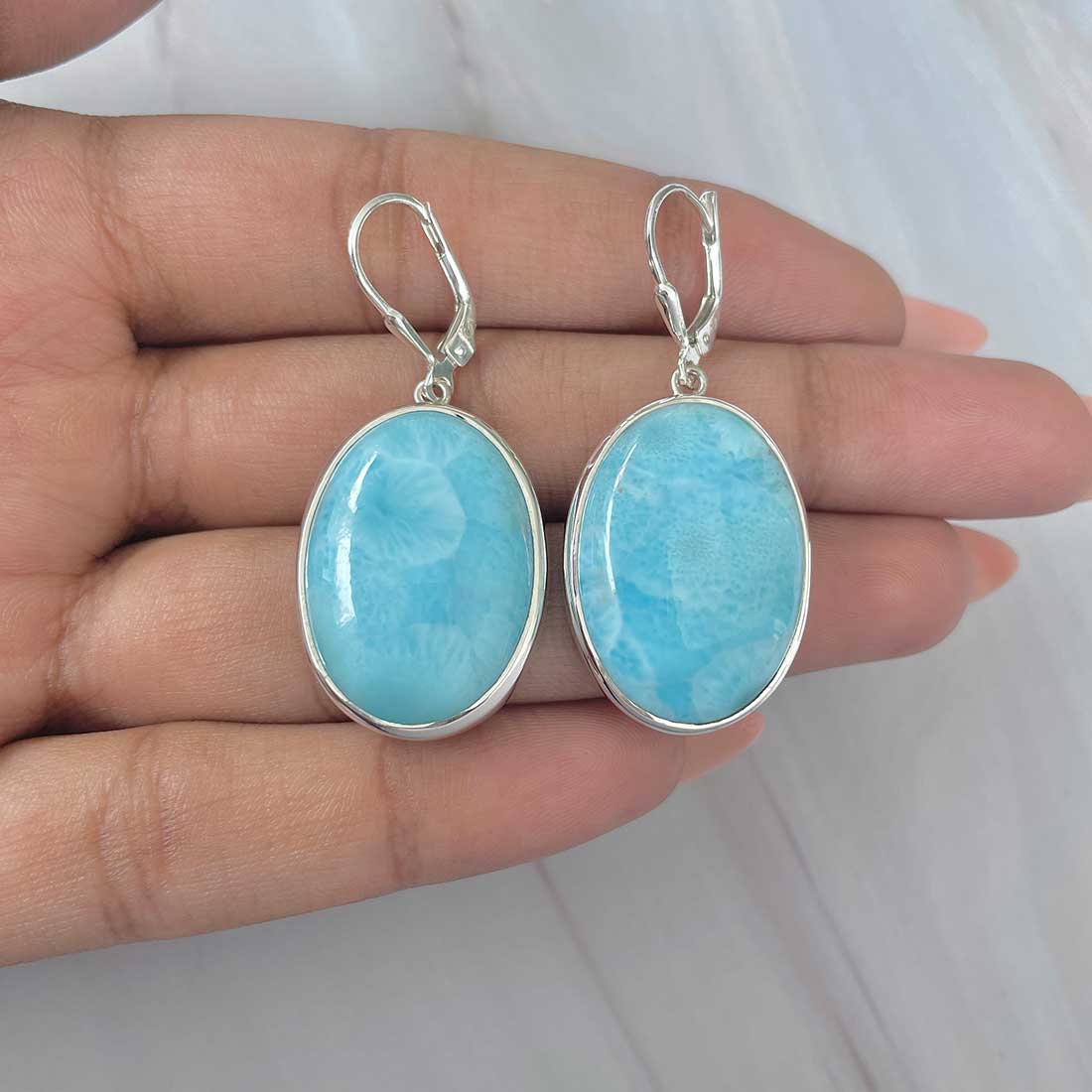 Larimar Earring-(LAR-E-260.)